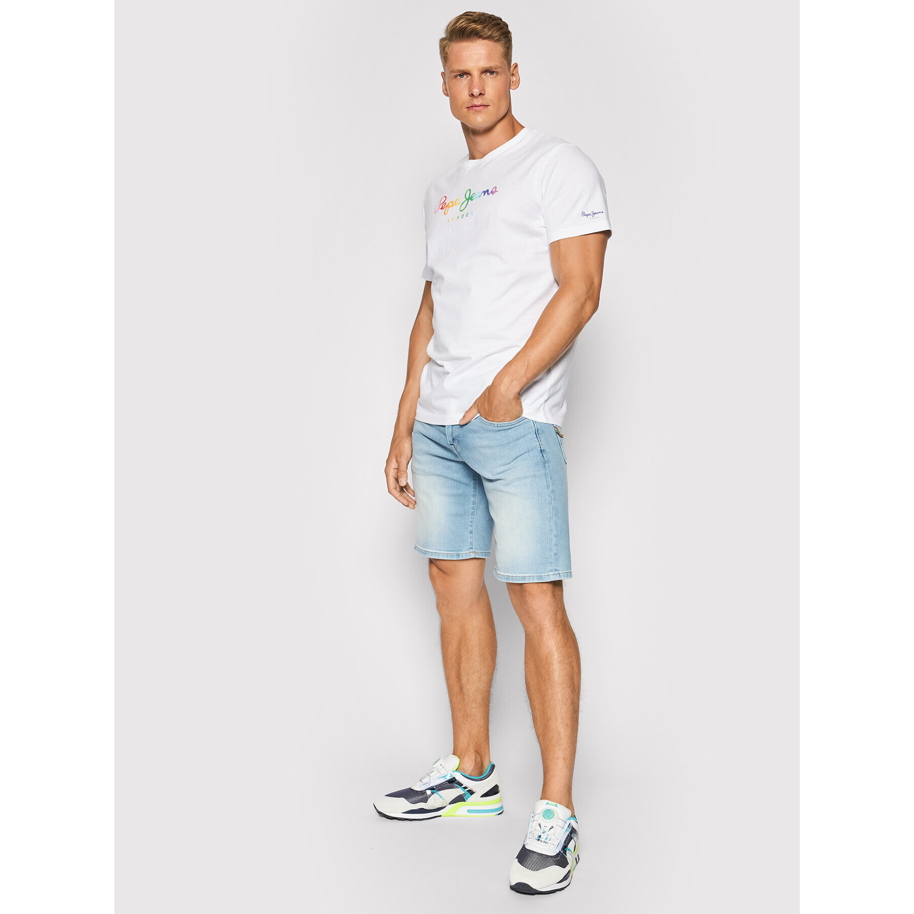 Pepe Jeans Дънкови шорти Cane Pride PM800795 Син Slim Fit - Pepit.bg