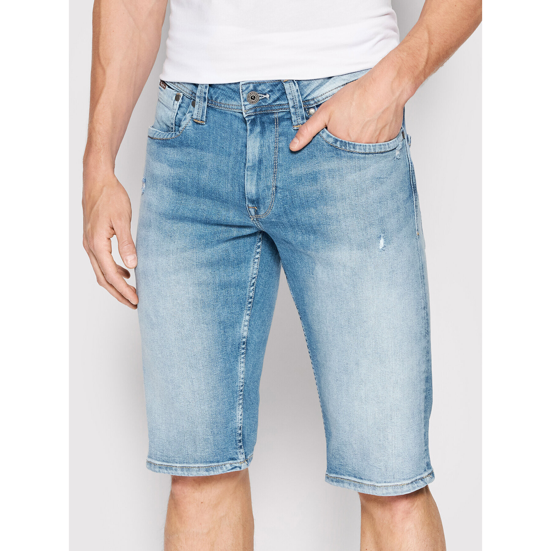 Pepe Jeans Дънкови шорти Cash PM800935 Син Regular Fit - Pepit.bg