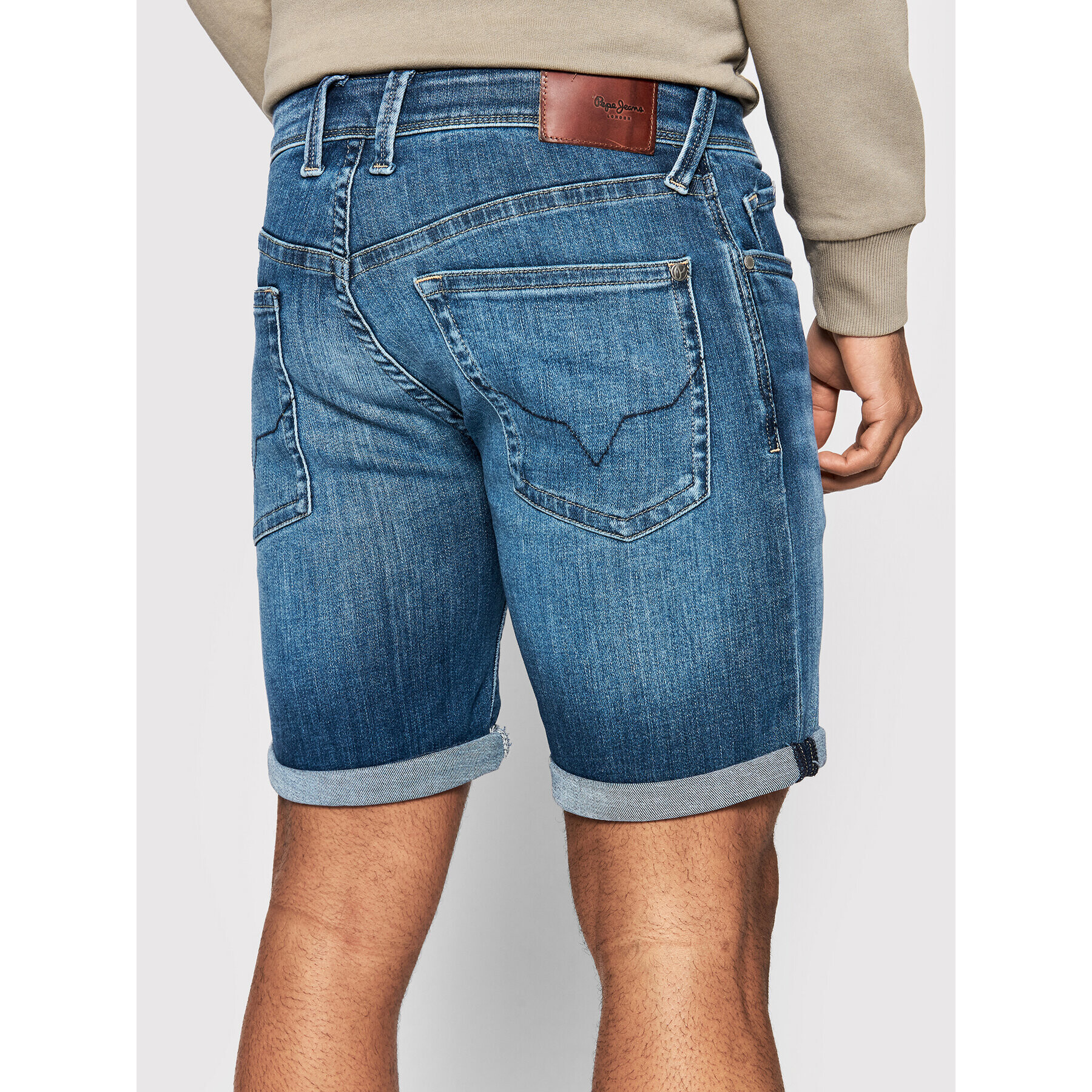 Pepe Jeans Дънкови шорти Hatch PM800937 Тъмносин Slim Fit - Pepit.bg