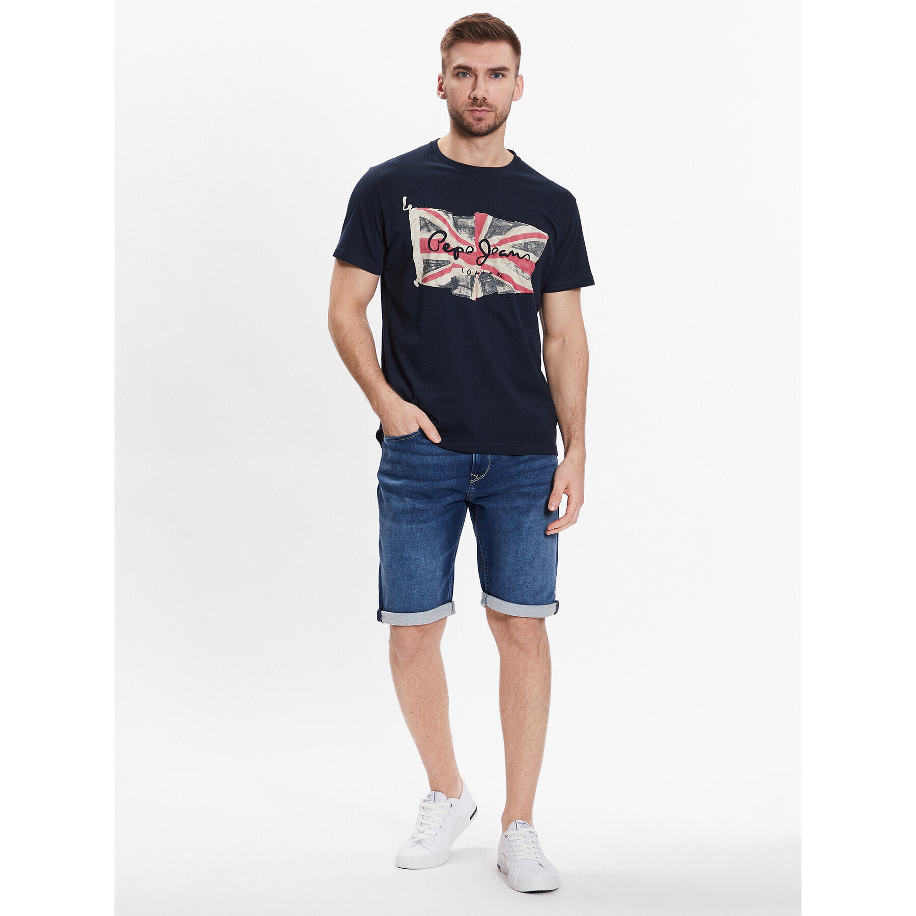 Pepe Jeans Дънкови шорти Jack Short PM801022CQ8 Син Regular Fit - Pepit.bg