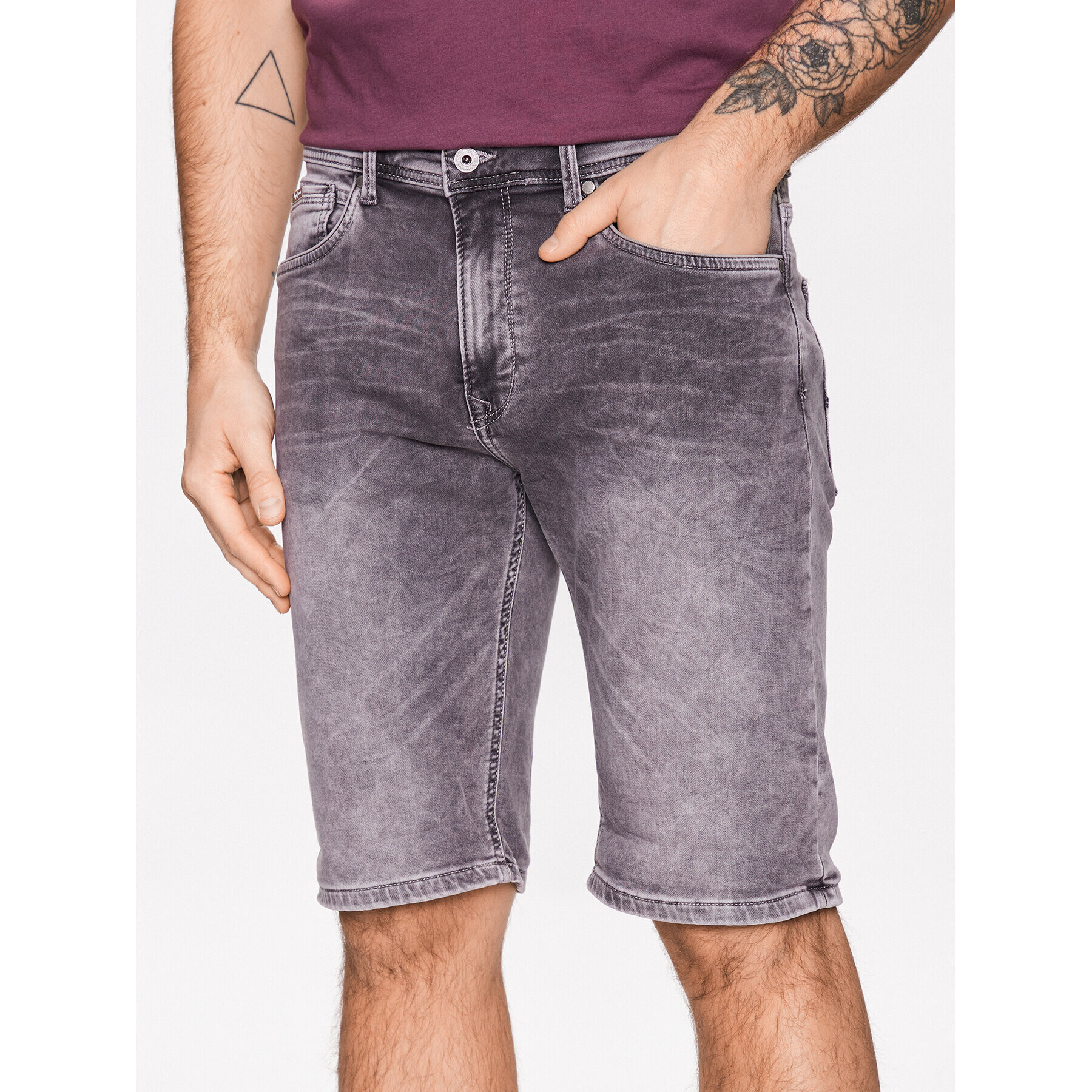 Pepe Jeans Дънкови шорти Jack Short PM801022UG0 Сив Regular Fit - Pepit.bg