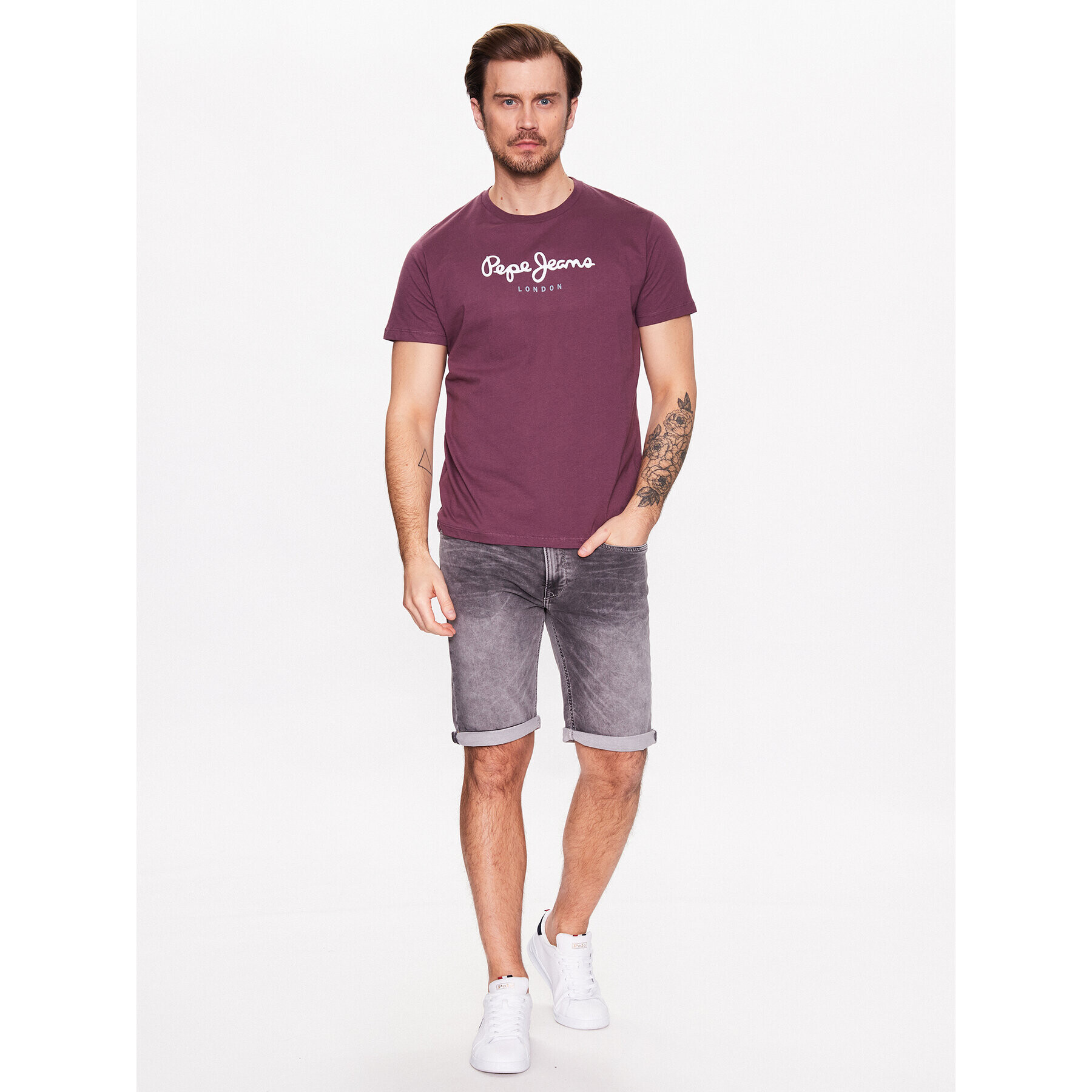 Pepe Jeans Дънкови шорти Jack Short PM801022UG0 Сив Regular Fit - Pepit.bg