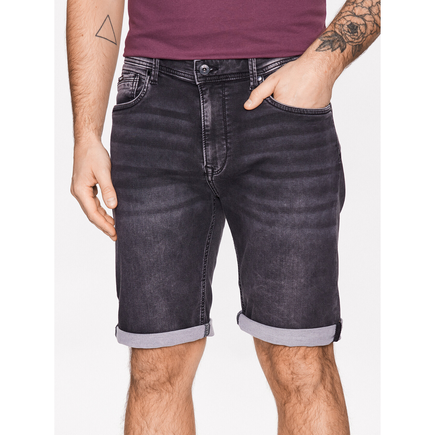 Pepe Jeans Дънкови шорти Jack Short PM801022XF7 Сив Regular Fit - Pepit.bg