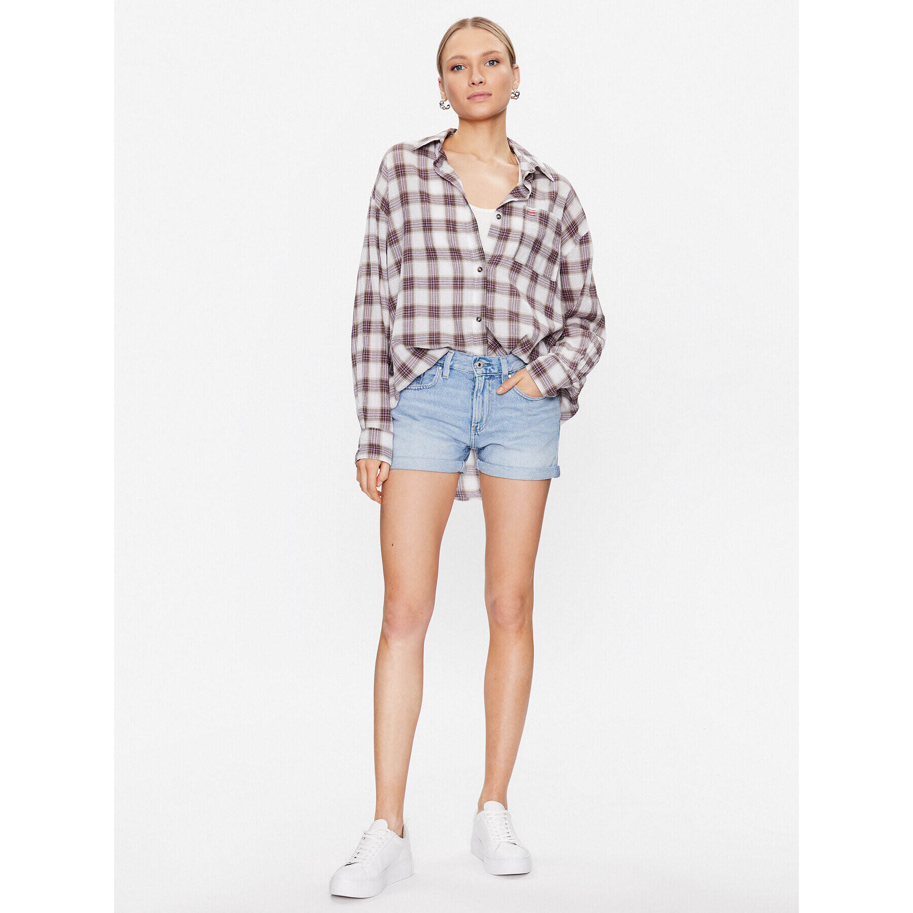 Pepe Jeans Дънкови шорти Mable Short PL800997PE7 Син Regular Fit - Pepit.bg