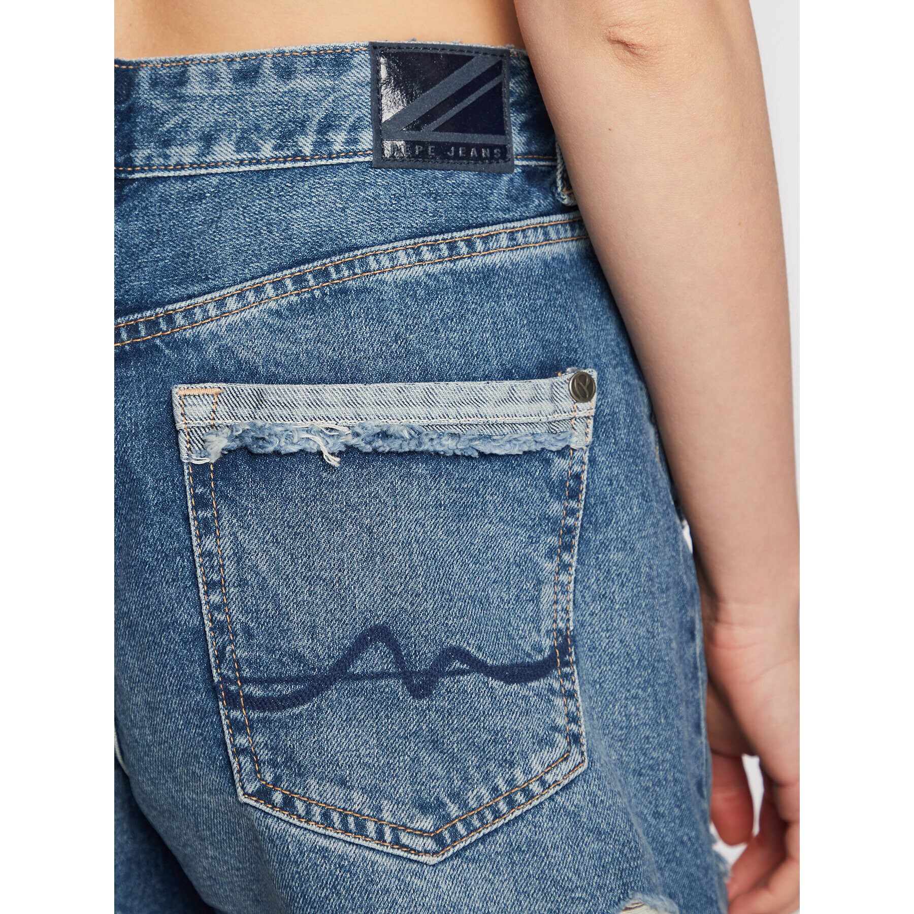 Pepe Jeans Дънкови шорти Marly PL801009 Син Regular Fit - Pepit.bg