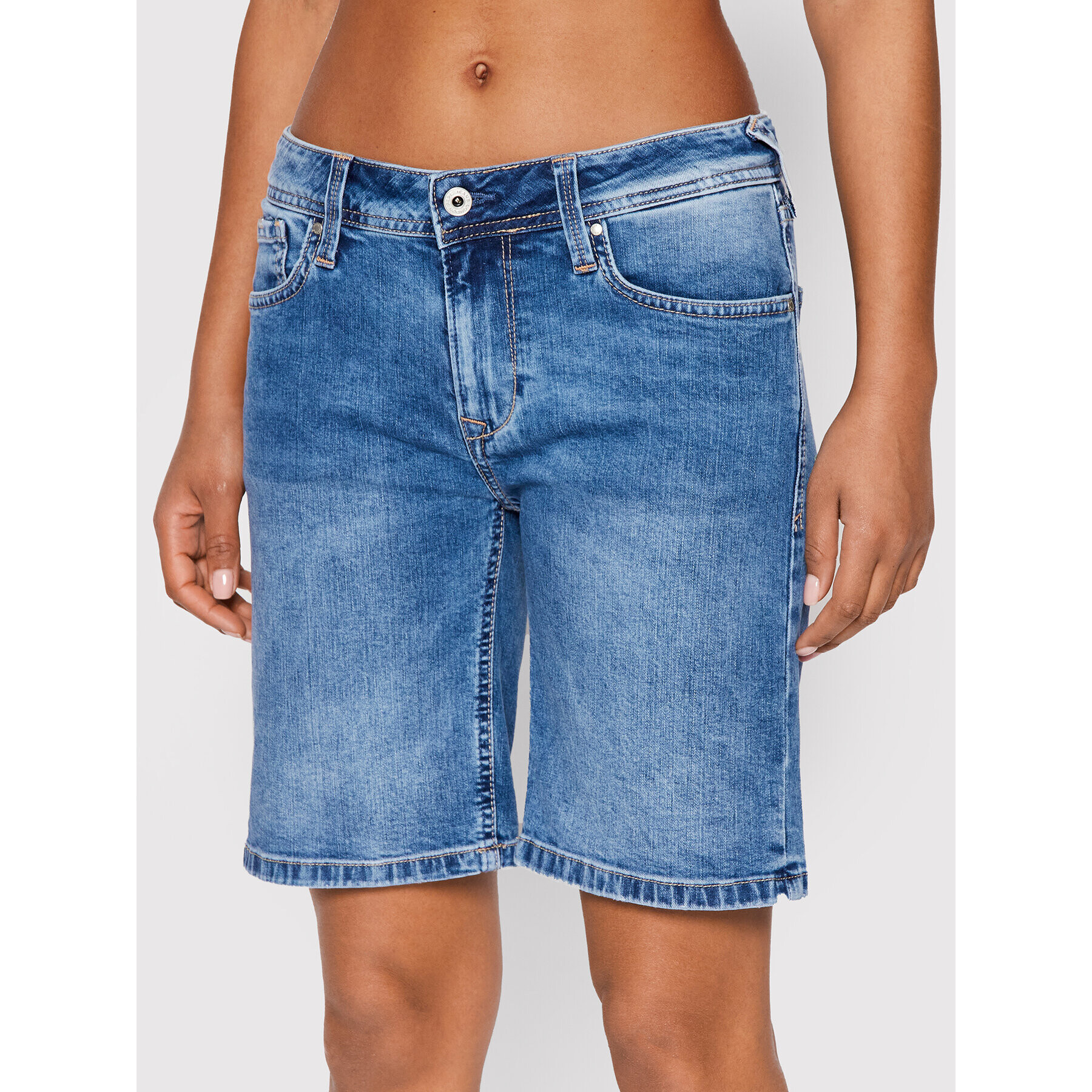 Pepe Jeans Дънкови шорти Poppy PL801000 Син Regular Fit - Pepit.bg