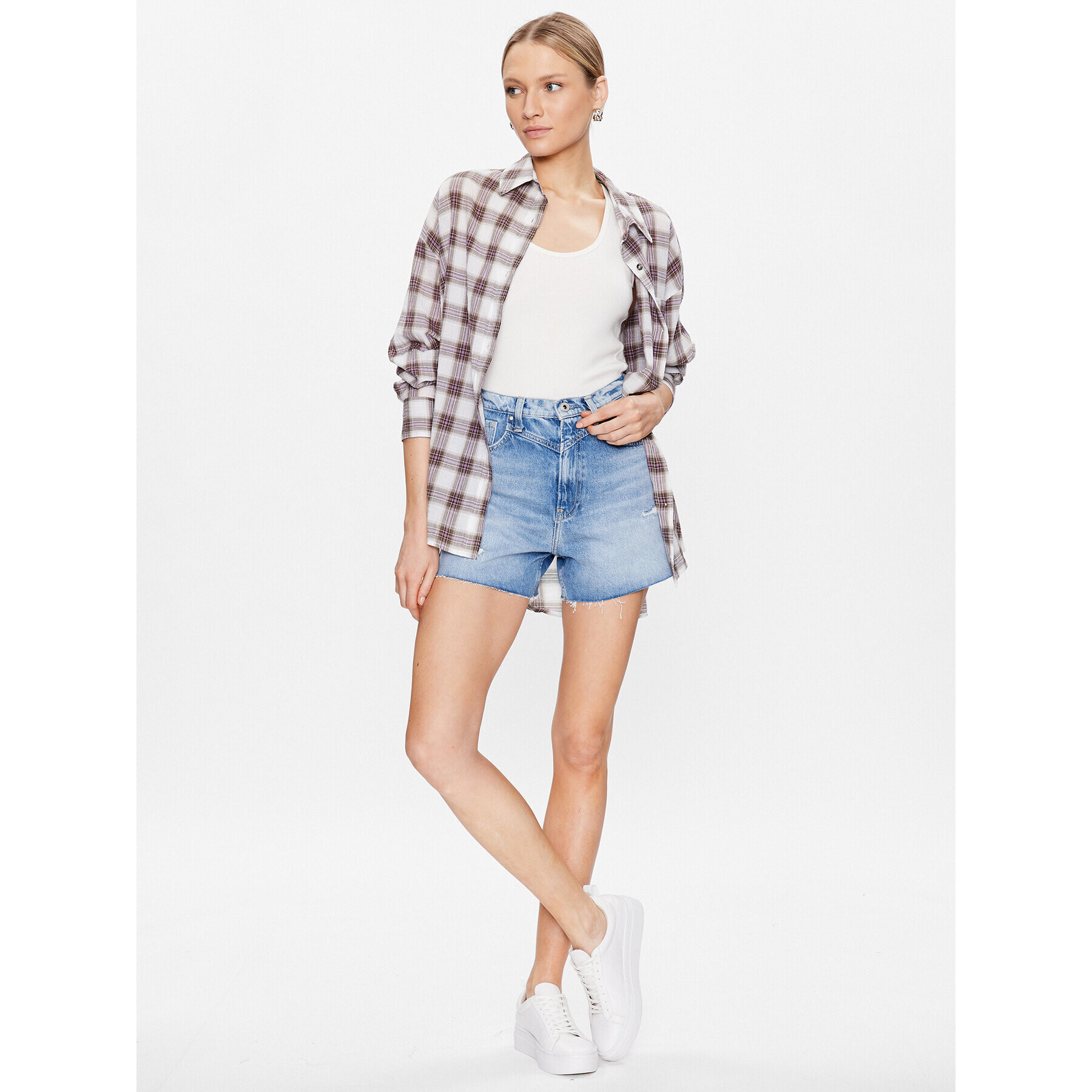 Pepe Jeans Дънкови шорти Rachel Short PL801001RG4 Син Regular Fit - Pepit.bg