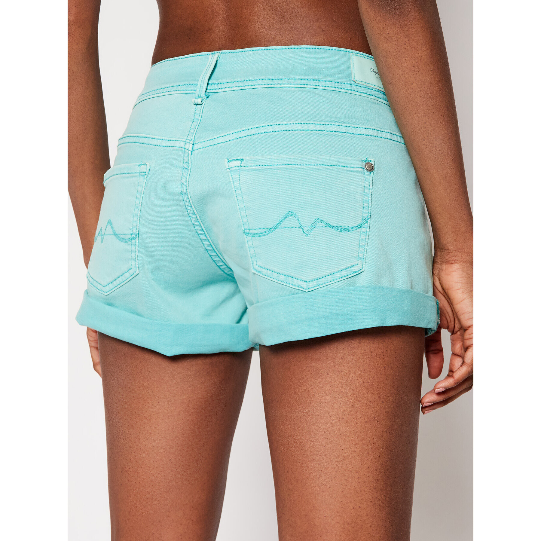 Pepe Jeans Дънкови шорти Siouxie PL800685 Зелен Regular Fit - Pepit.bg