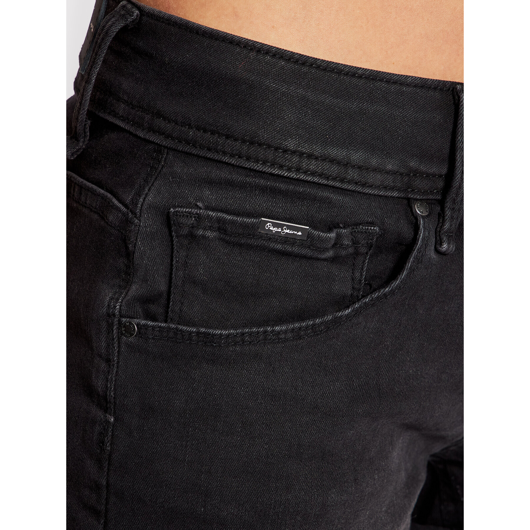 Pepe Jeans Дънкови шорти Siouxie PL801002 Черен Regular Fit - Pepit.bg