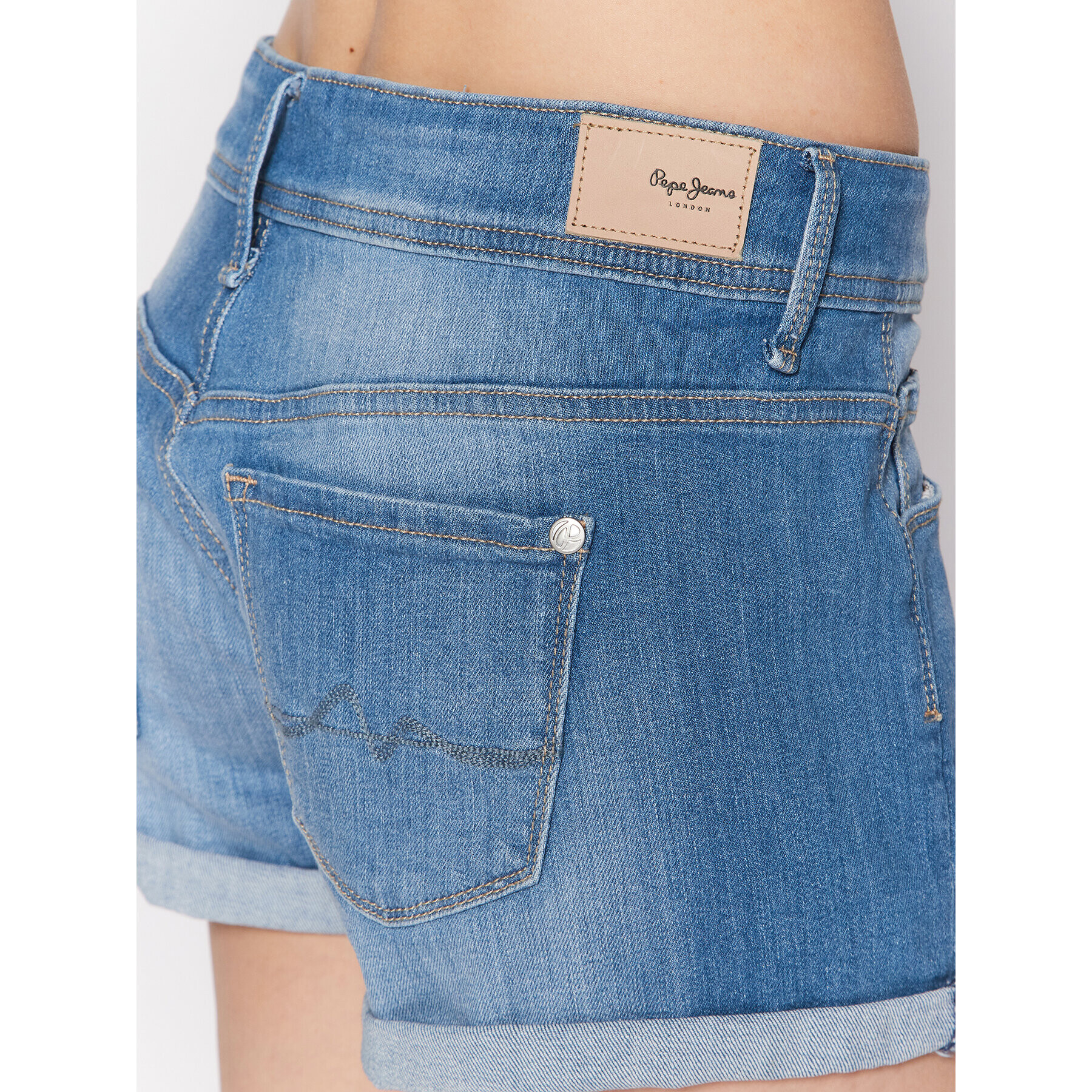 Pepe Jeans Дънкови шорти Siouxie PL801002 Син Regular Fit - Pepit.bg