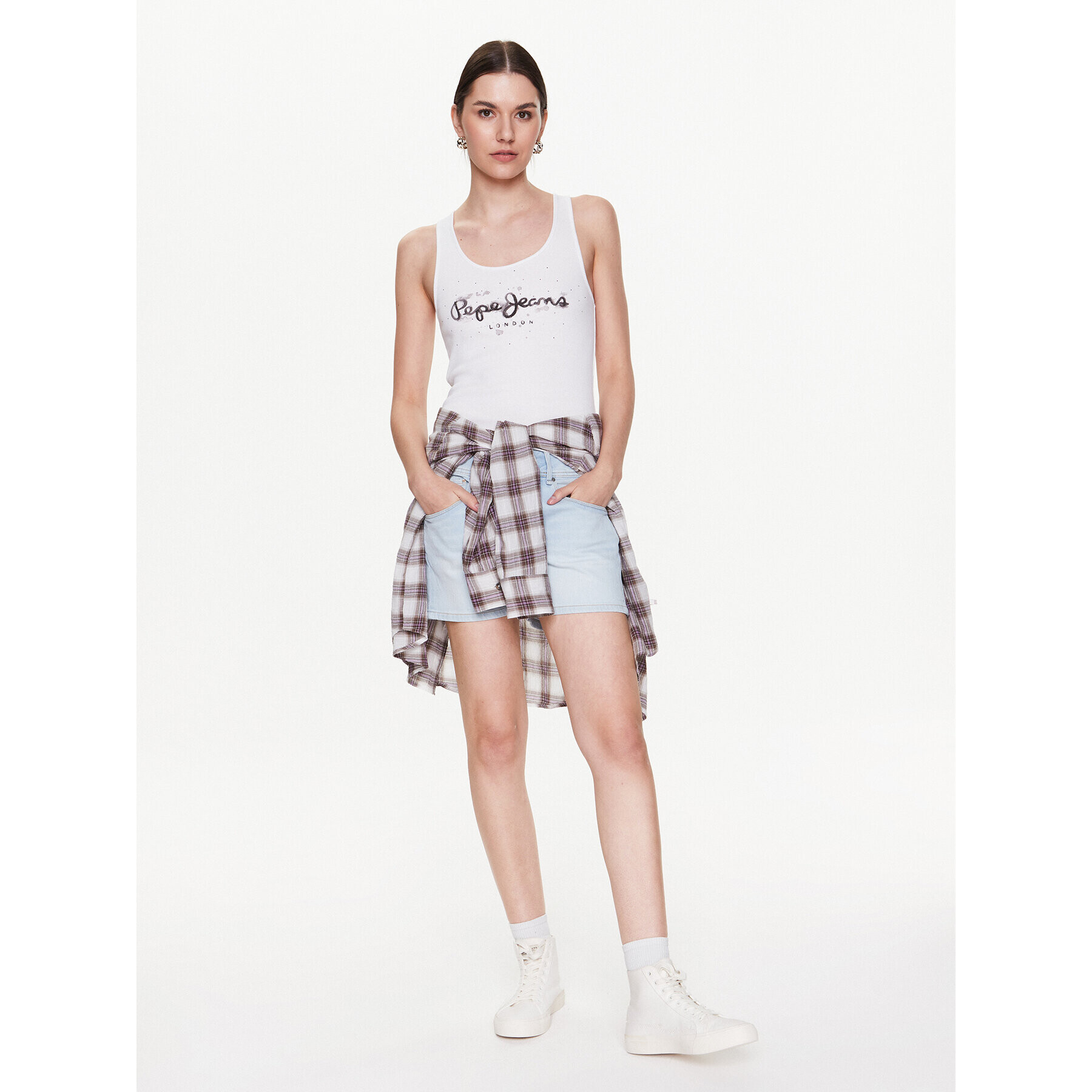Pepe Jeans Дънкови шорти Siouxie PL801002PE0 Син Regular Fit - Pepit.bg