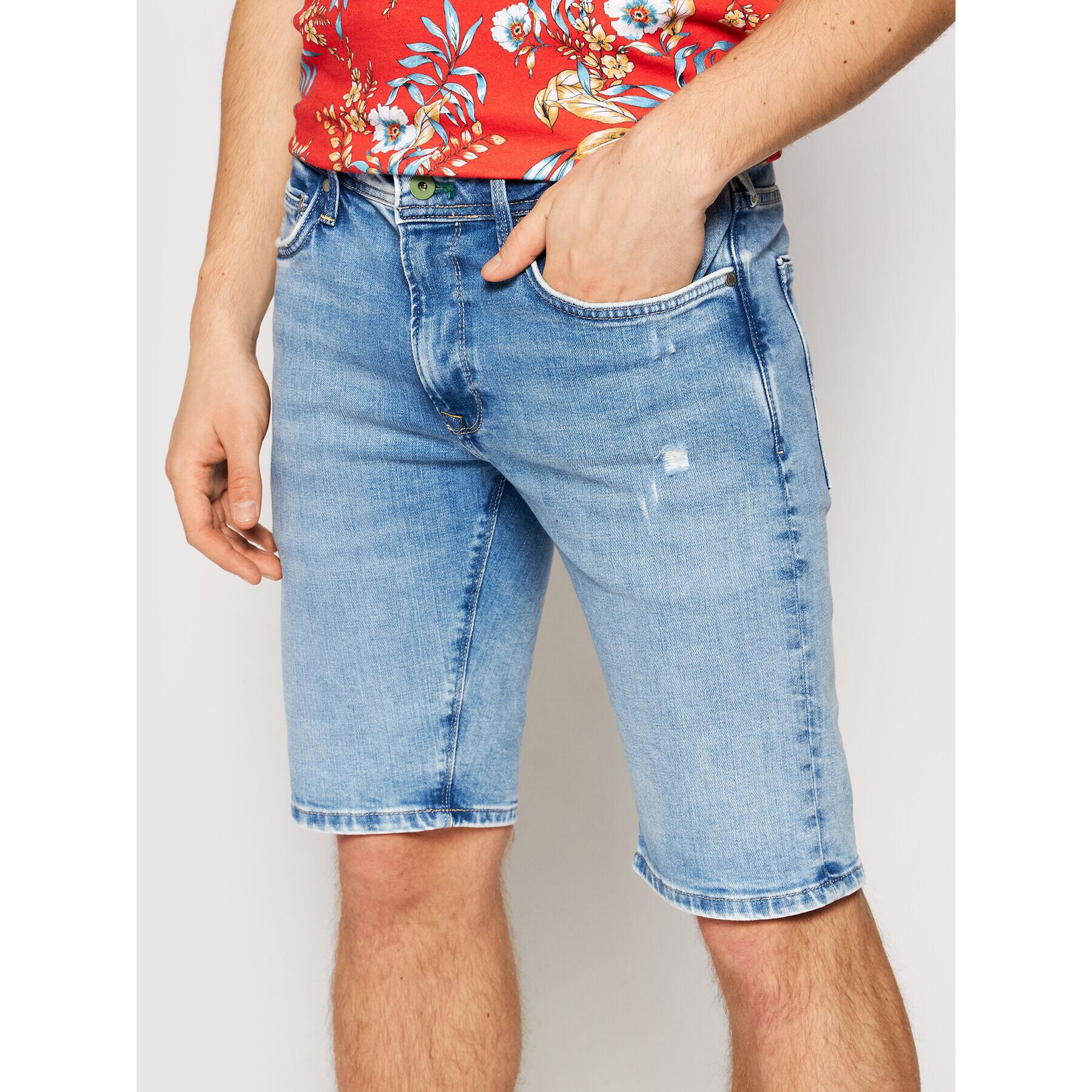 Pepe Jeans Дънкови шорти Stanley PM800792 Син Slim Fit - Pepit.bg