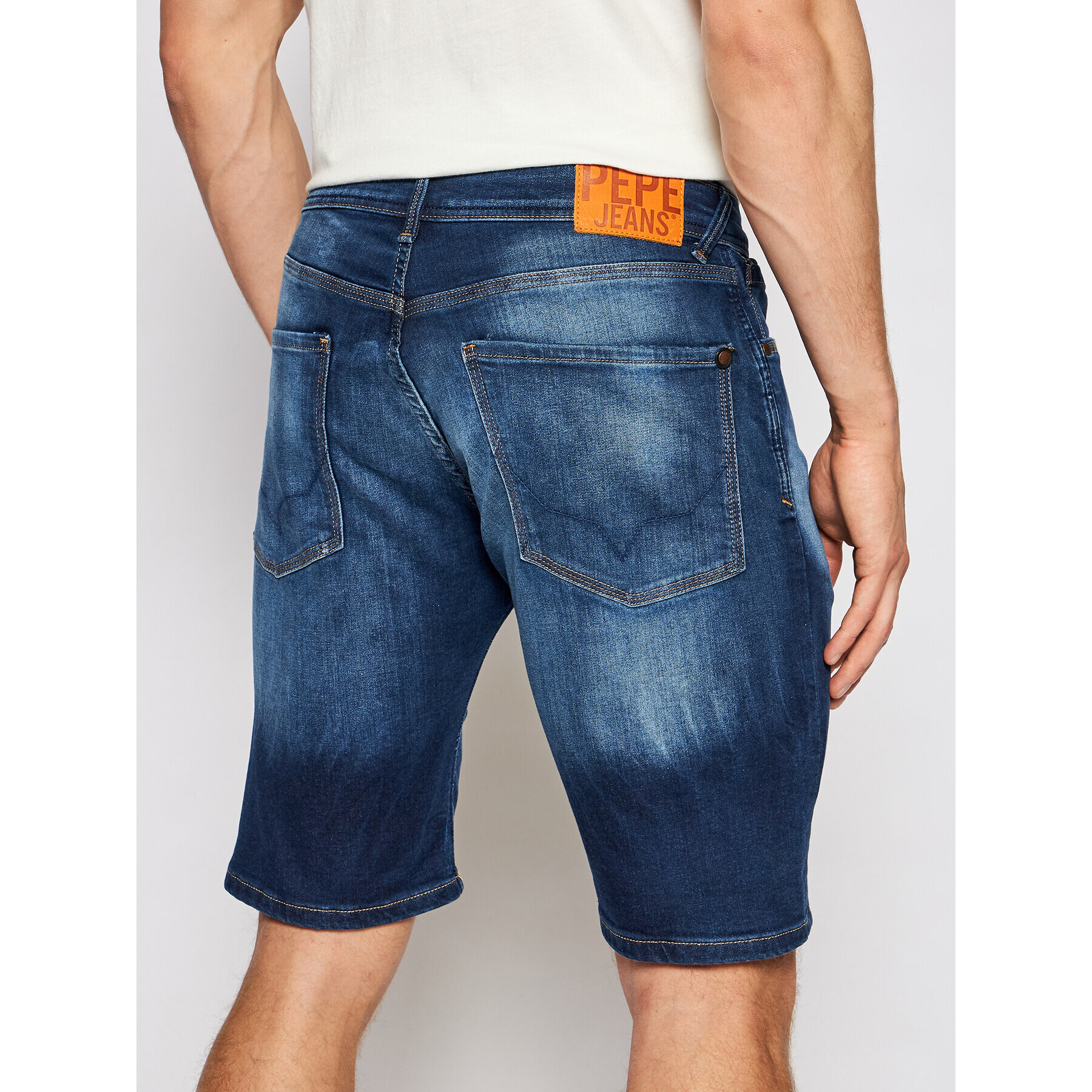 Pepe Jeans Дънкови шорти Stanley PM800854 Тъмносин Taper Fit - Pepit.bg