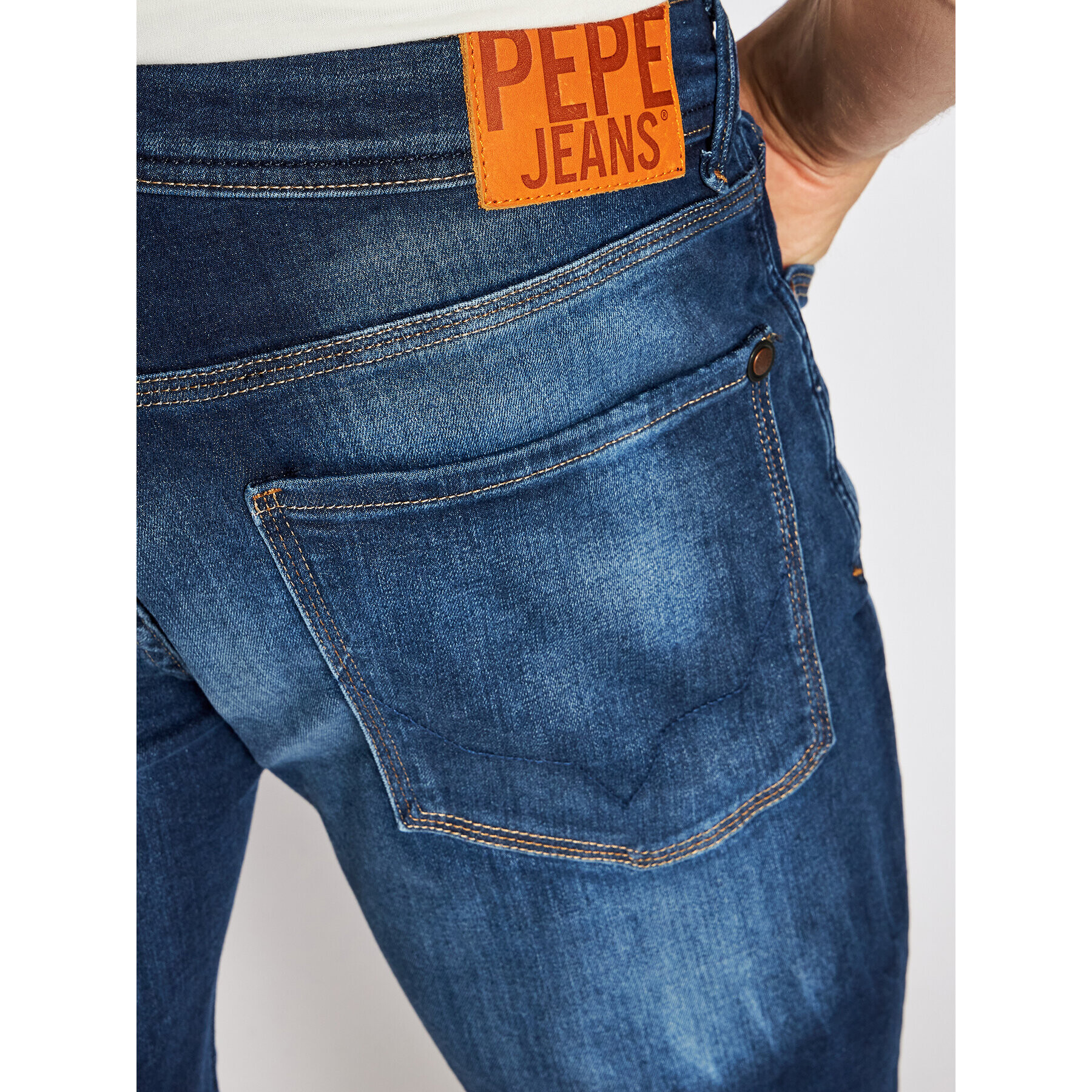 Pepe Jeans Дънкови шорти Stanley PM800854 Тъмносин Taper Fit - Pepit.bg