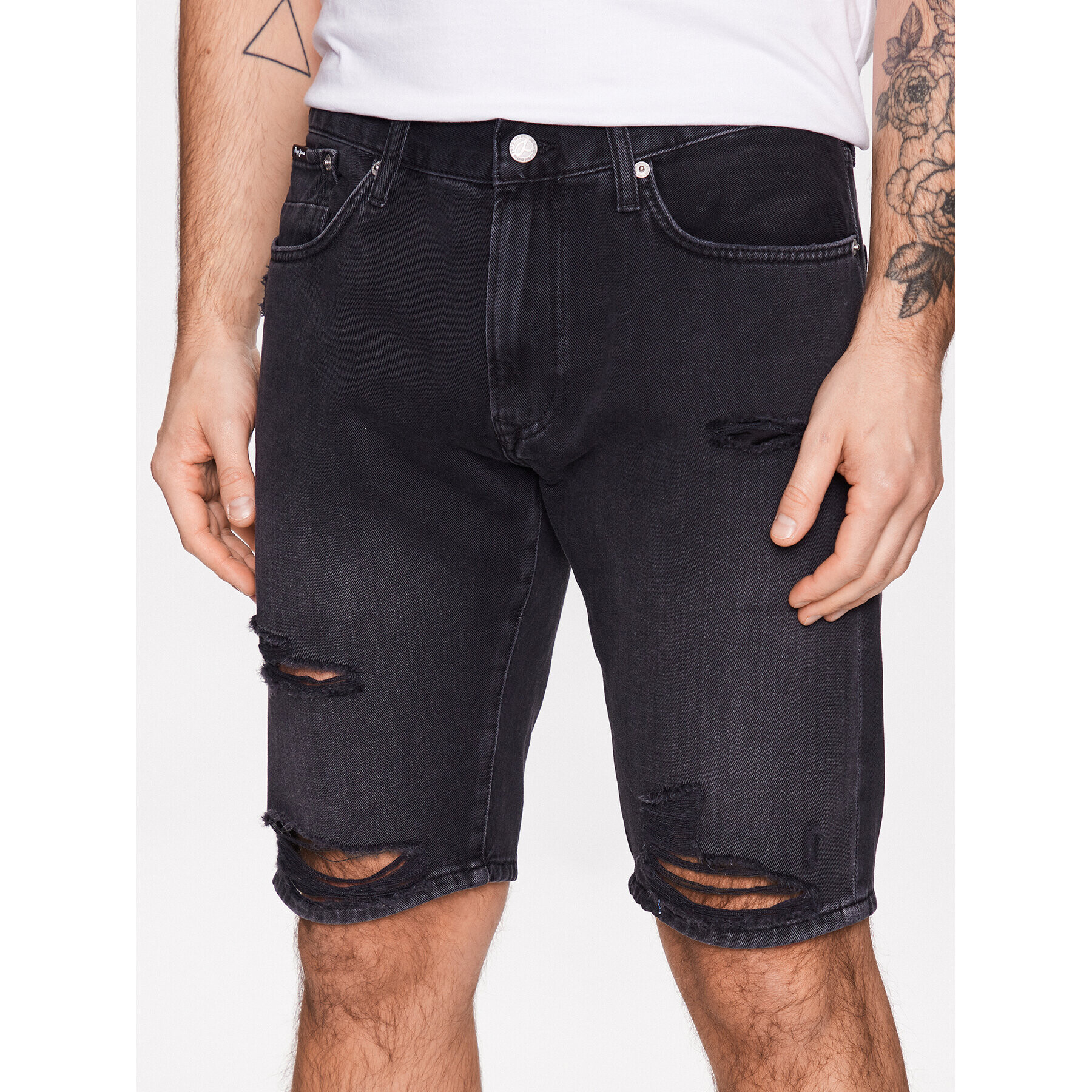 Pepe Jeans Дънкови шорти Stanley Short Black PM801020 Син Tapered Fit - Pepit.bg