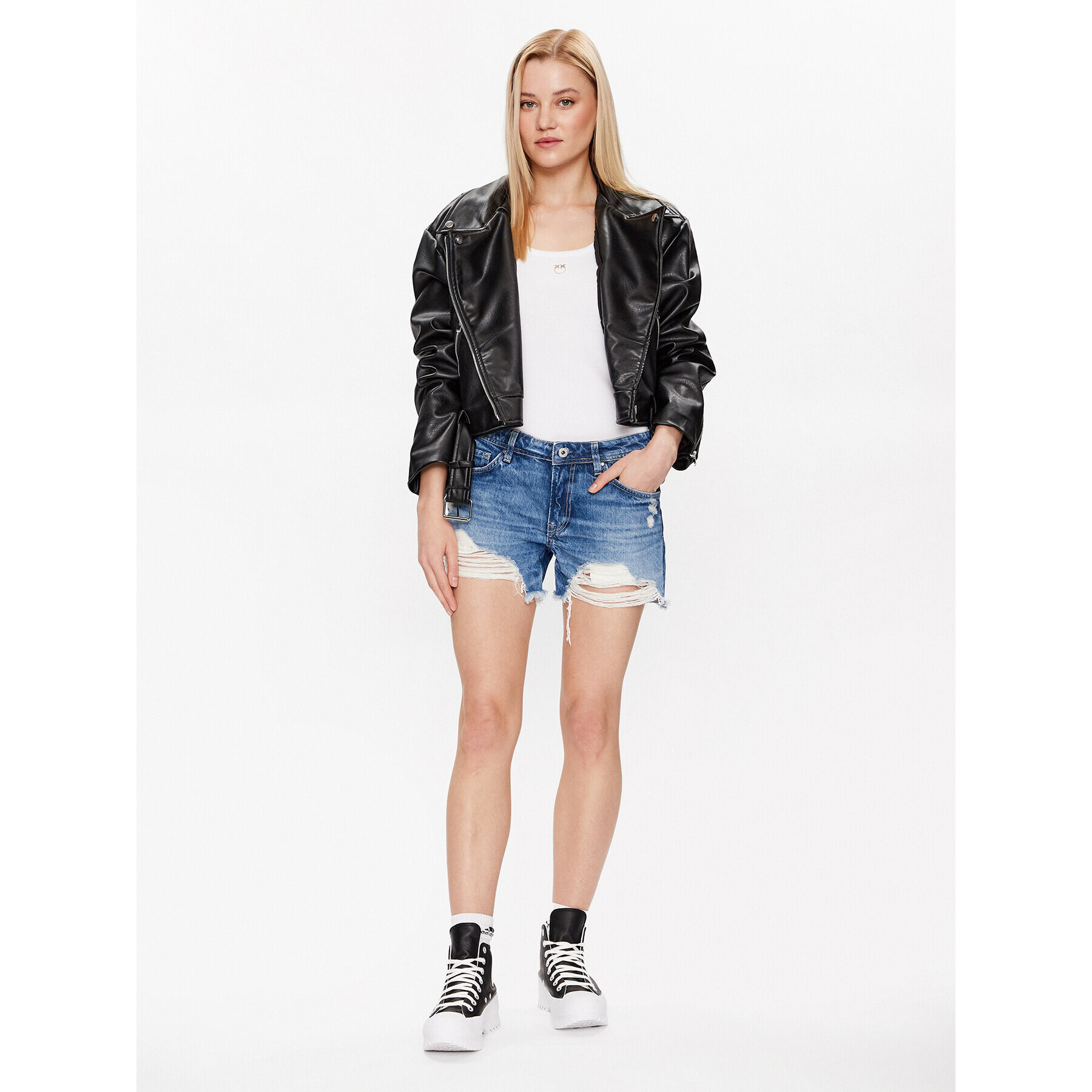Pepe Jeans Дънкови шорти Thrasher PL801004VT2 Син Regular Fit - Pepit.bg