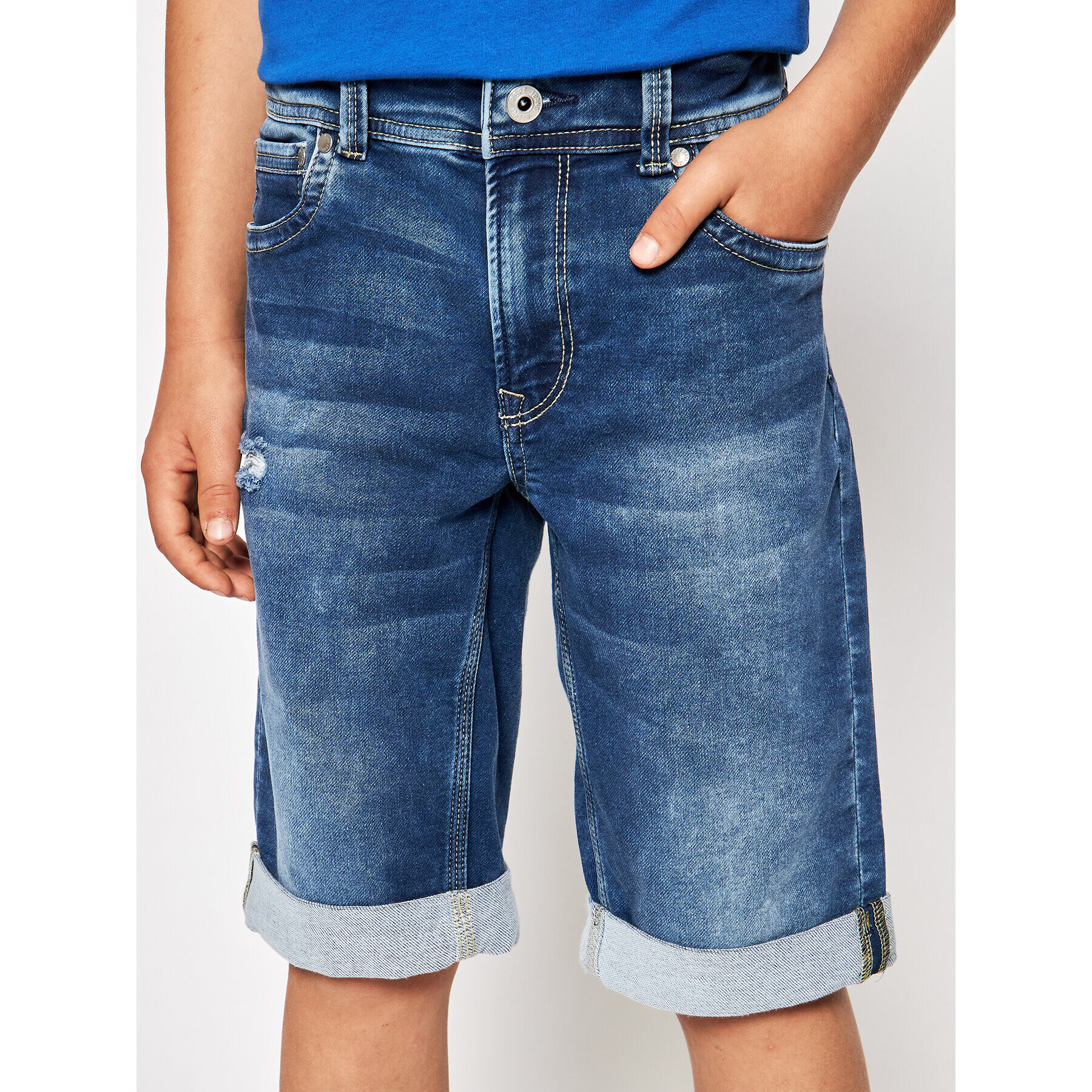 Pepe Jeans Дънкови шорти Tracker PB800337 Син Slim Fit - Pepit.bg