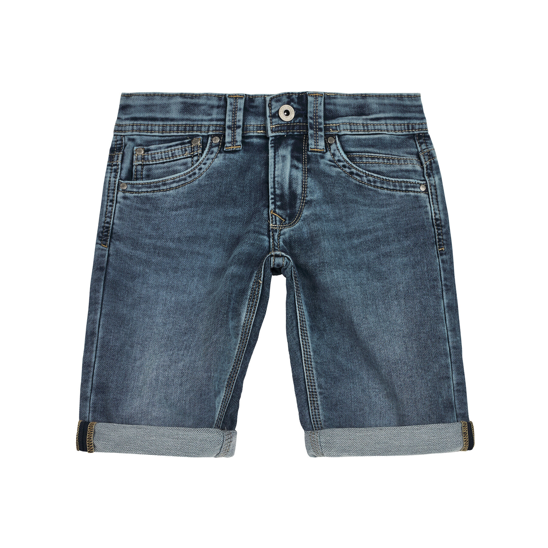 Pepe Jeans Дънкови шорти Tracker PB800522 Тъмносин Slim Fit - Pepit.bg