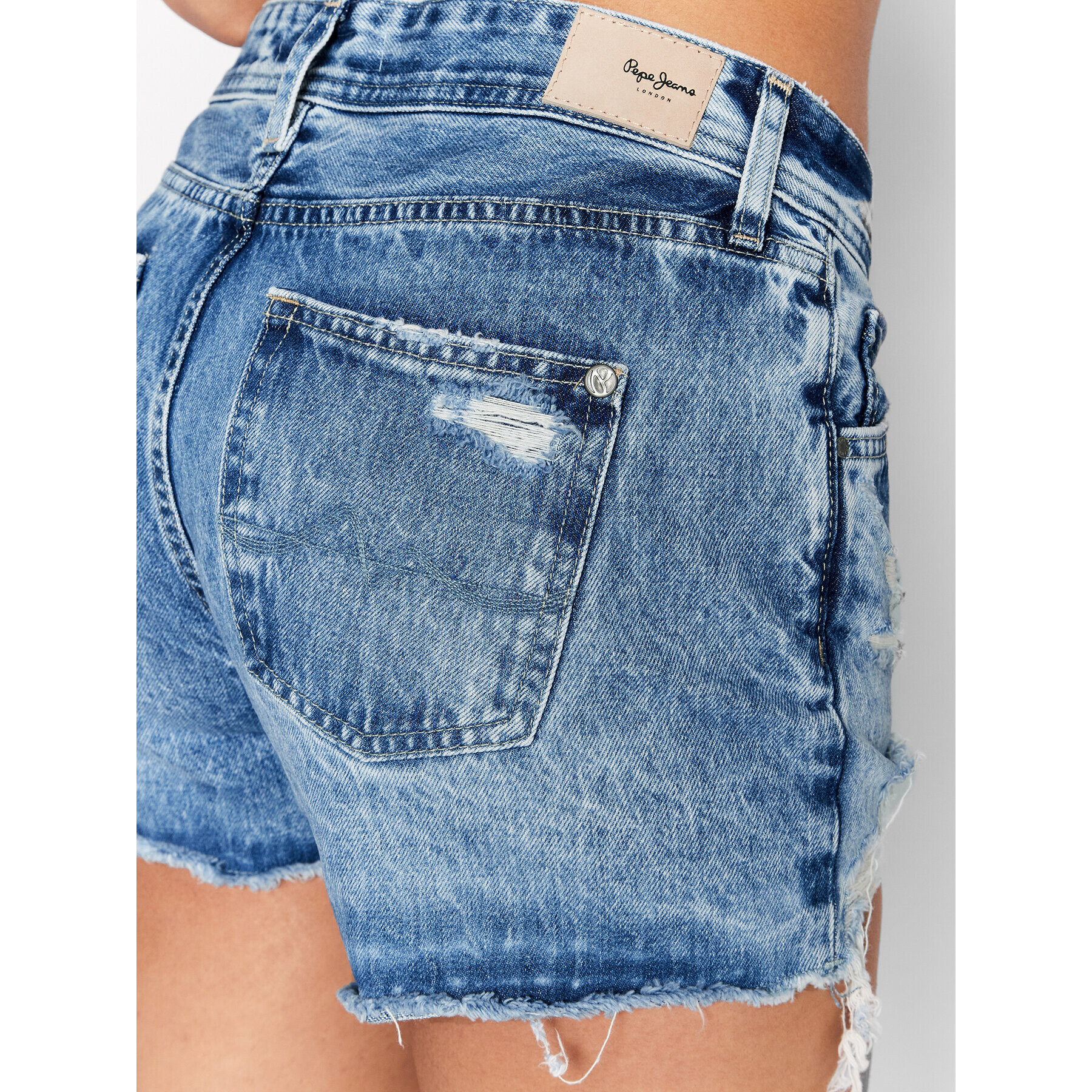 Pepe Jeans Дънкови шорти Trasher PL801004 Син Regular Fit - Pepit.bg