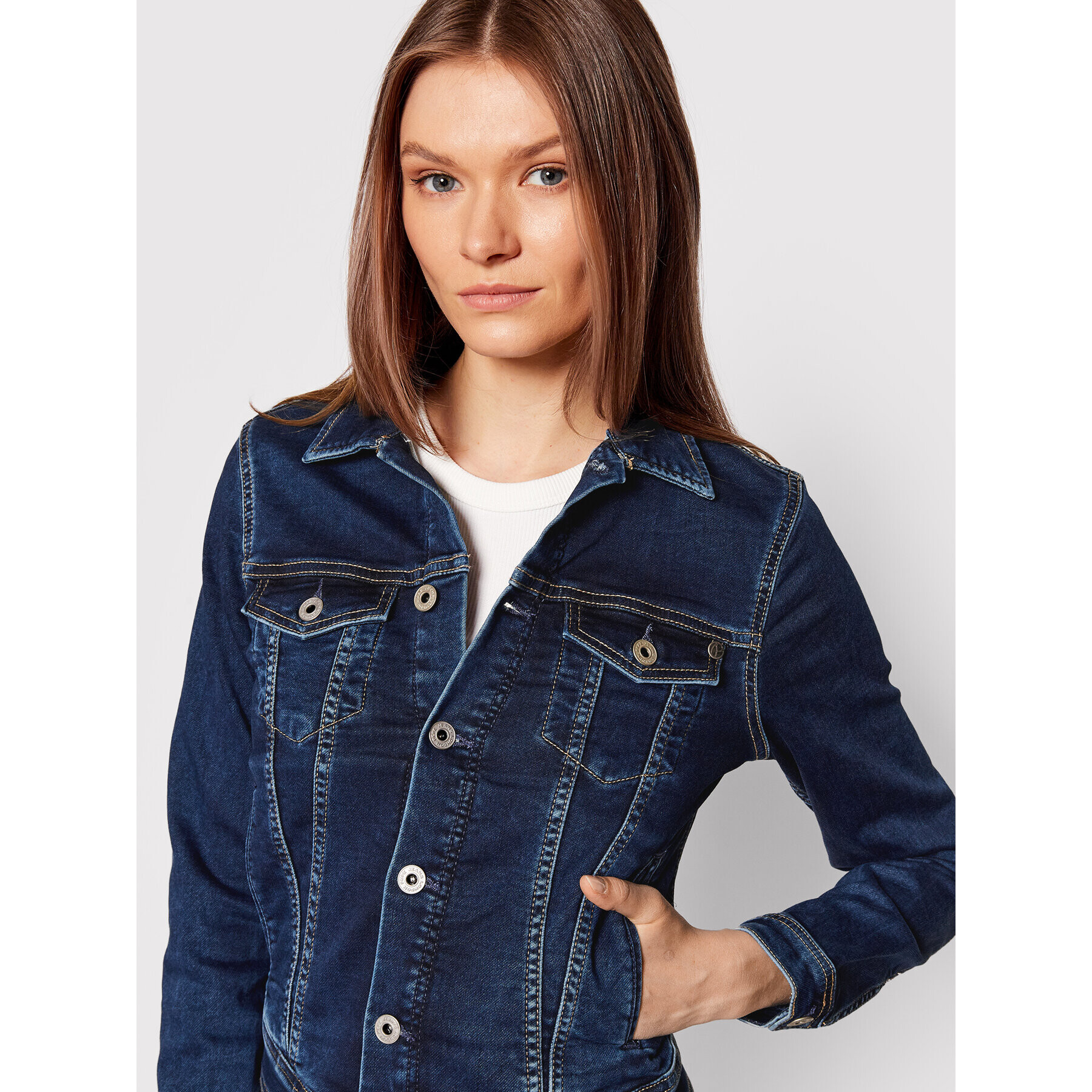 Pepe Jeans Дънково яке GYMDIGO Core PL402052 Тъмносин Regular Fit - Pepit.bg