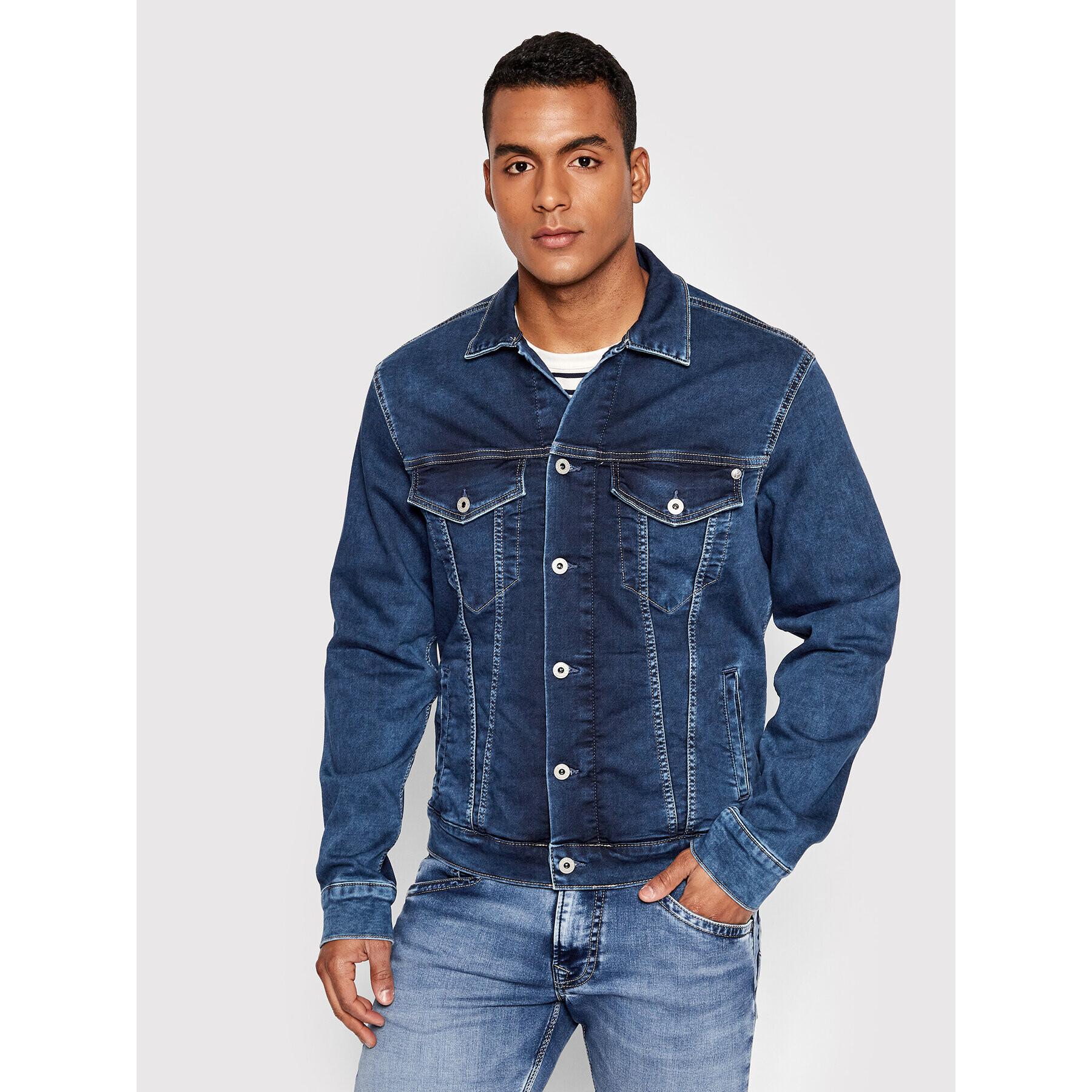 Pepe Jeans Дънково яке Pinner PM402465 Тъмносин Regular Fit - Pepit.bg