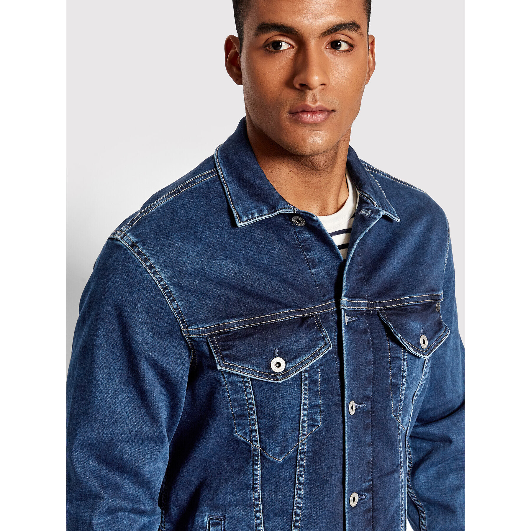 Pepe Jeans Дънково яке Pinner PM402465 Тъмносин Regular Fit - Pepit.bg