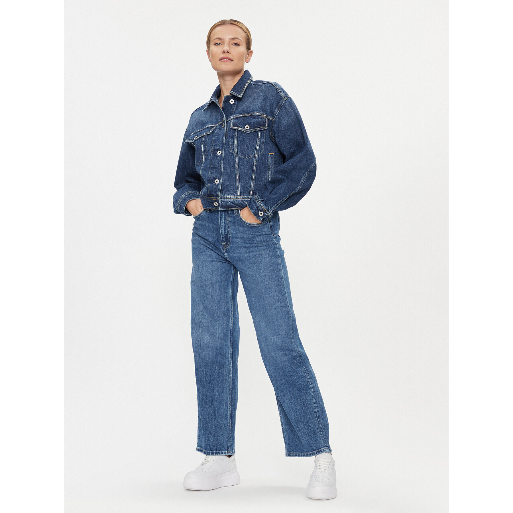 Pepe Jeans Дънково яке Turner Sparkle PL402328 Тъмносин Relaxed Fit - Pepit.bg