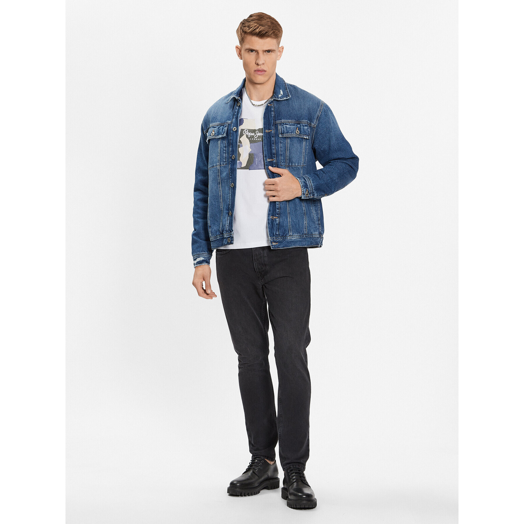 Pepe Jeans Дънково яке Young Bandana PM402673 Син Regular Fit - Pepit.bg