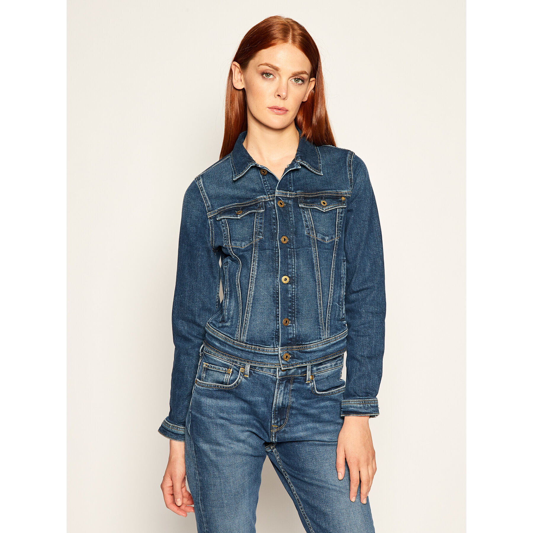 Pepe Jeans Дънково яке Core PL400654 Тъмносин Regular Fit - Pepit.bg