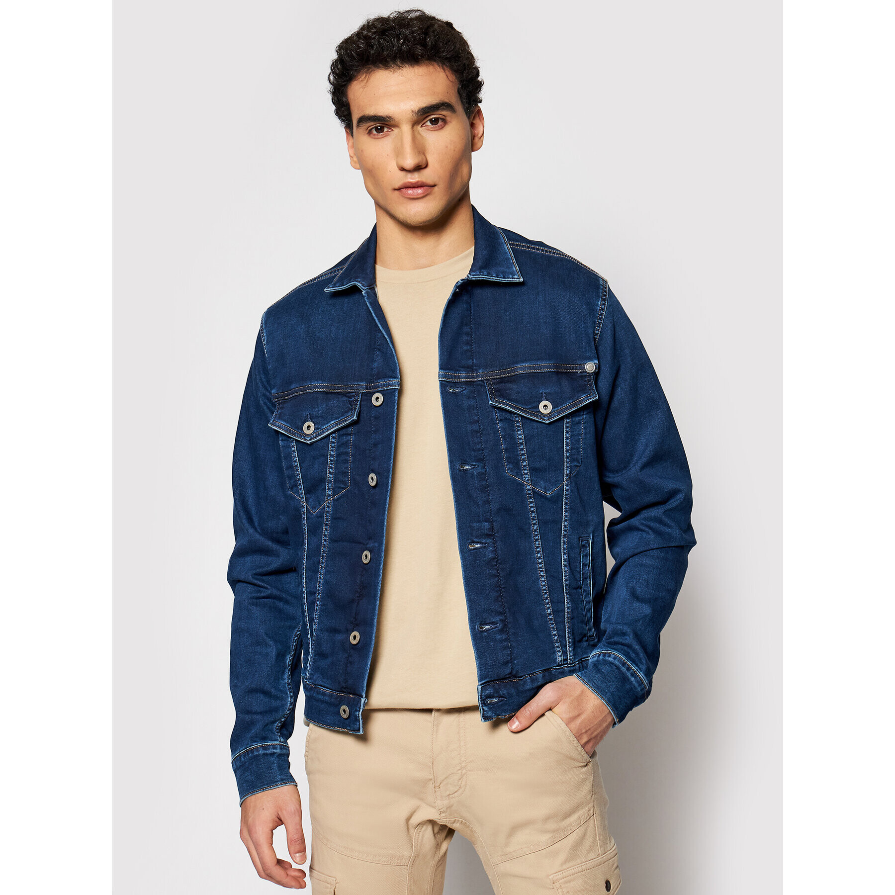 Pepe Jeans Дънково яке GYMDIGO Pinner PM400908 Тъмносин Regular Fit - Pepit.bg