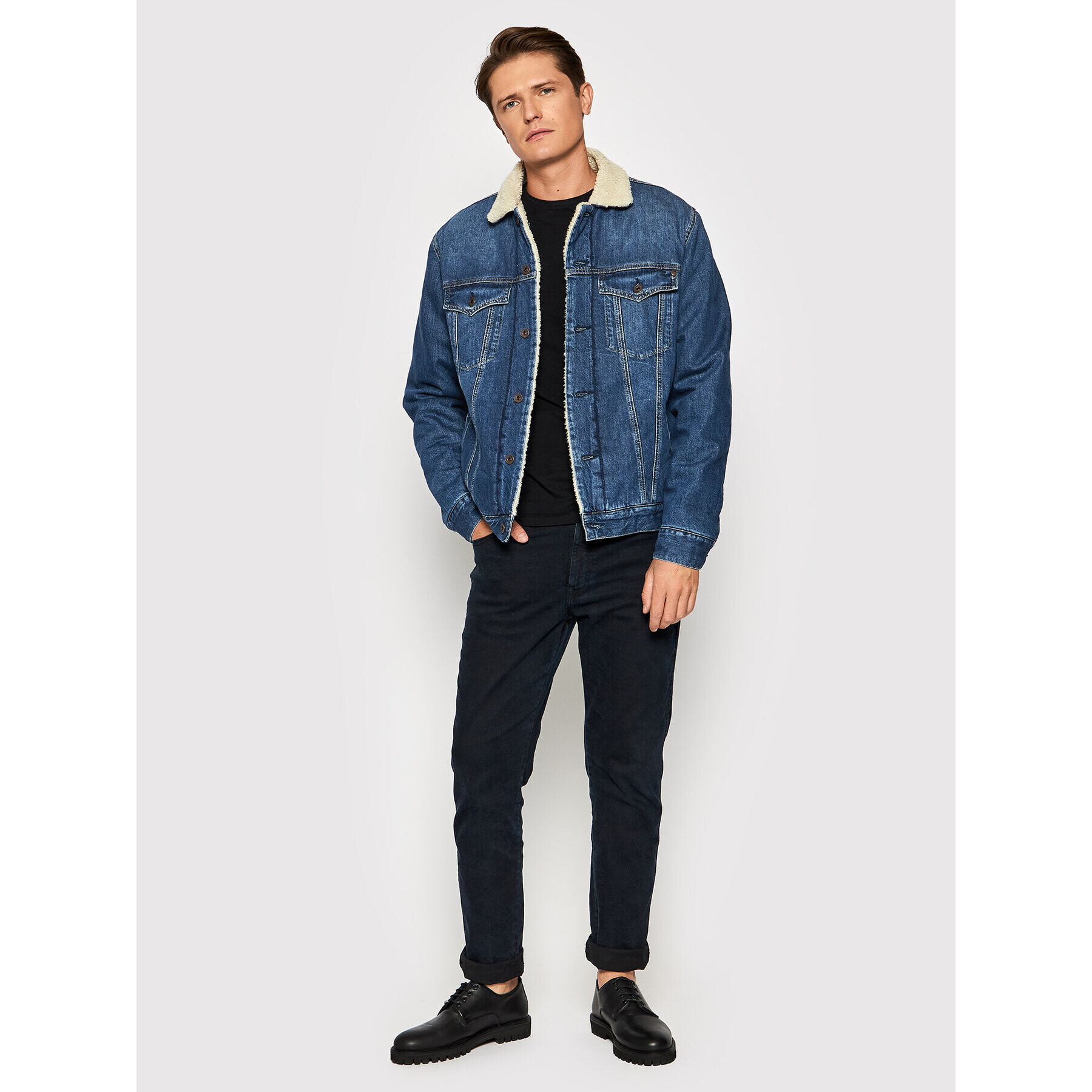 Pepe Jeans Дънково яке Pinner Dlx PM401281 Син Regular Fit - Pepit.bg