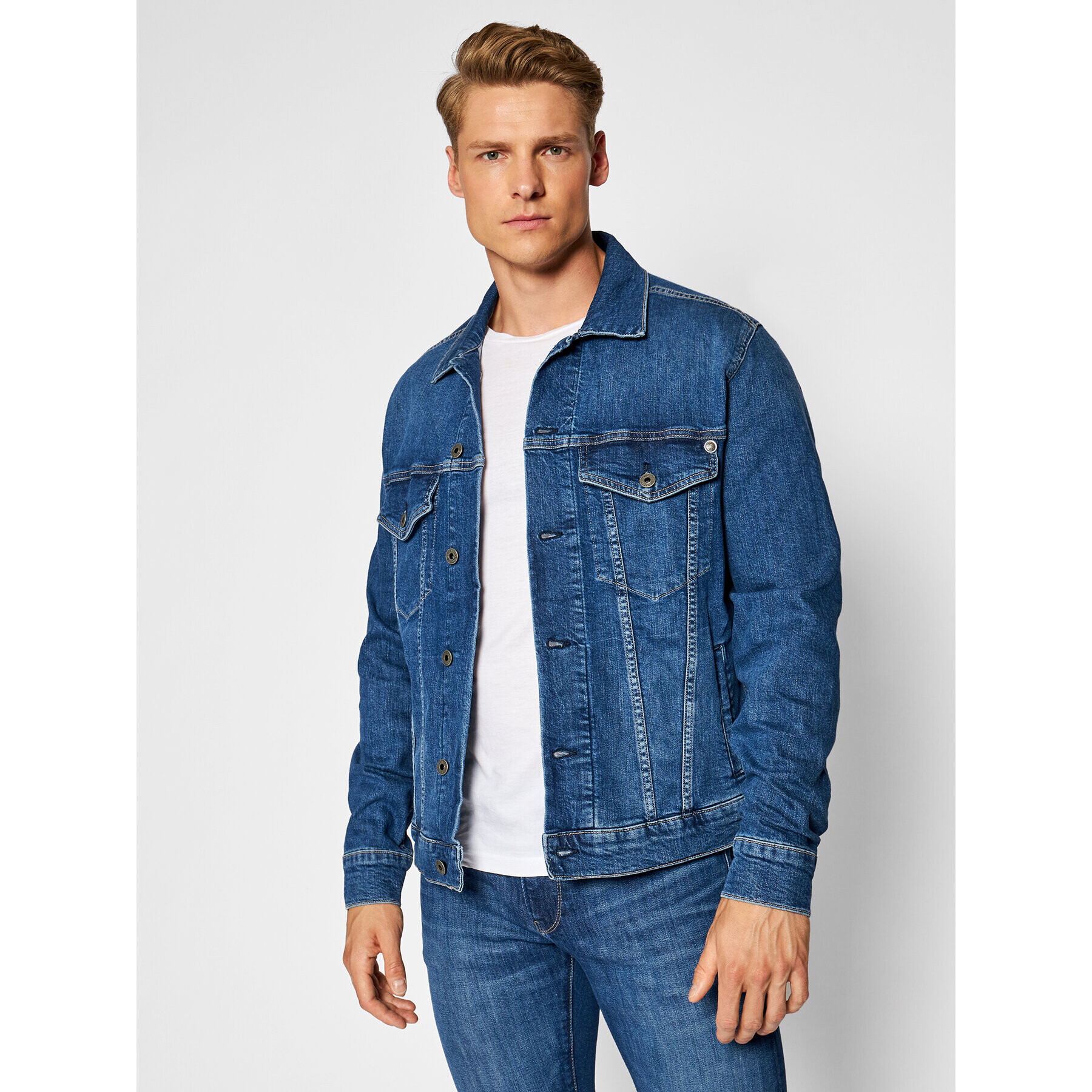 Pepe Jeans Дънково яке Pinner PM400908HI4 Тъмносин Regular Fit - Pepit.bg