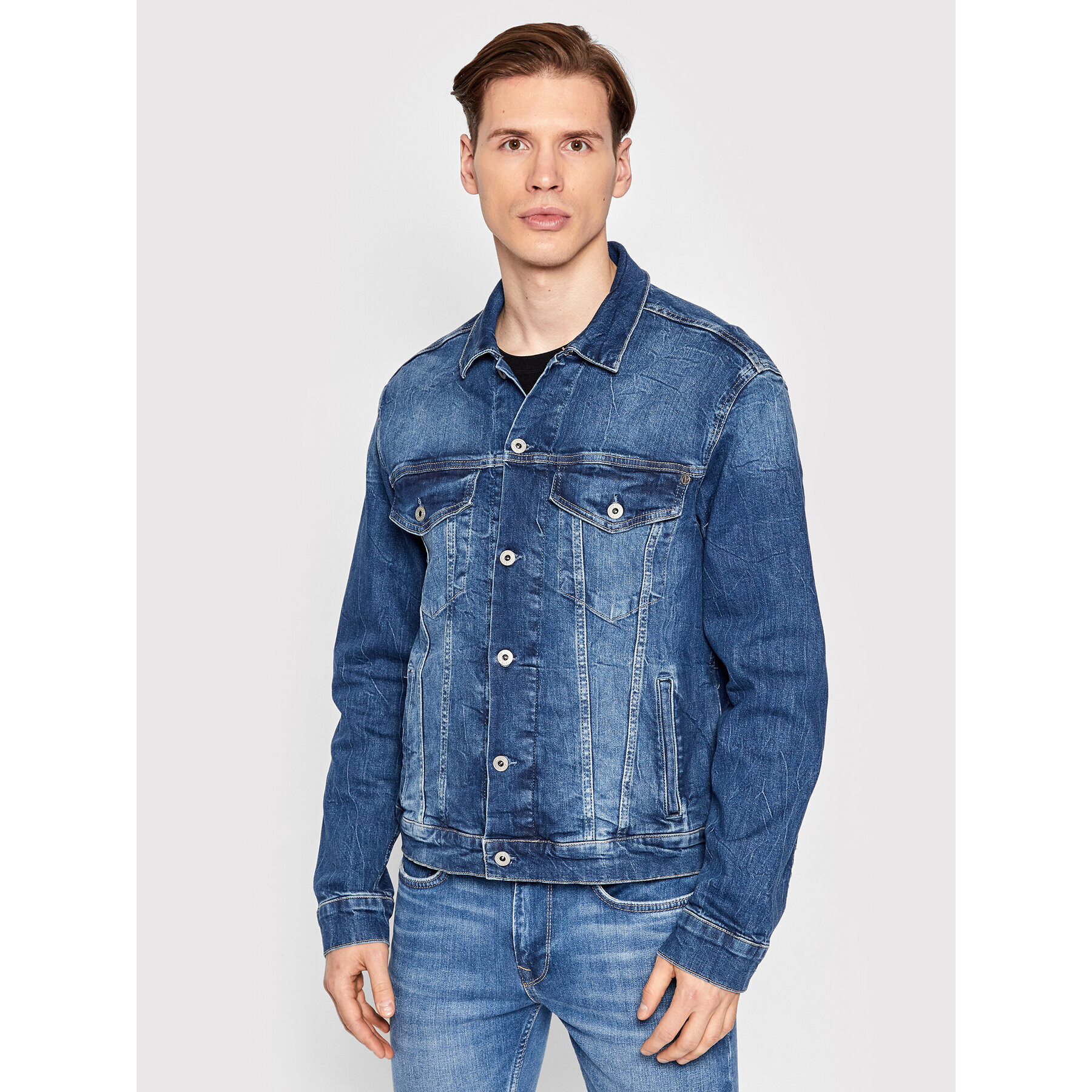 Pepe Jeans Дънково яке Pinner PM402465 Тъмносин Regular Fit - Pepit.bg