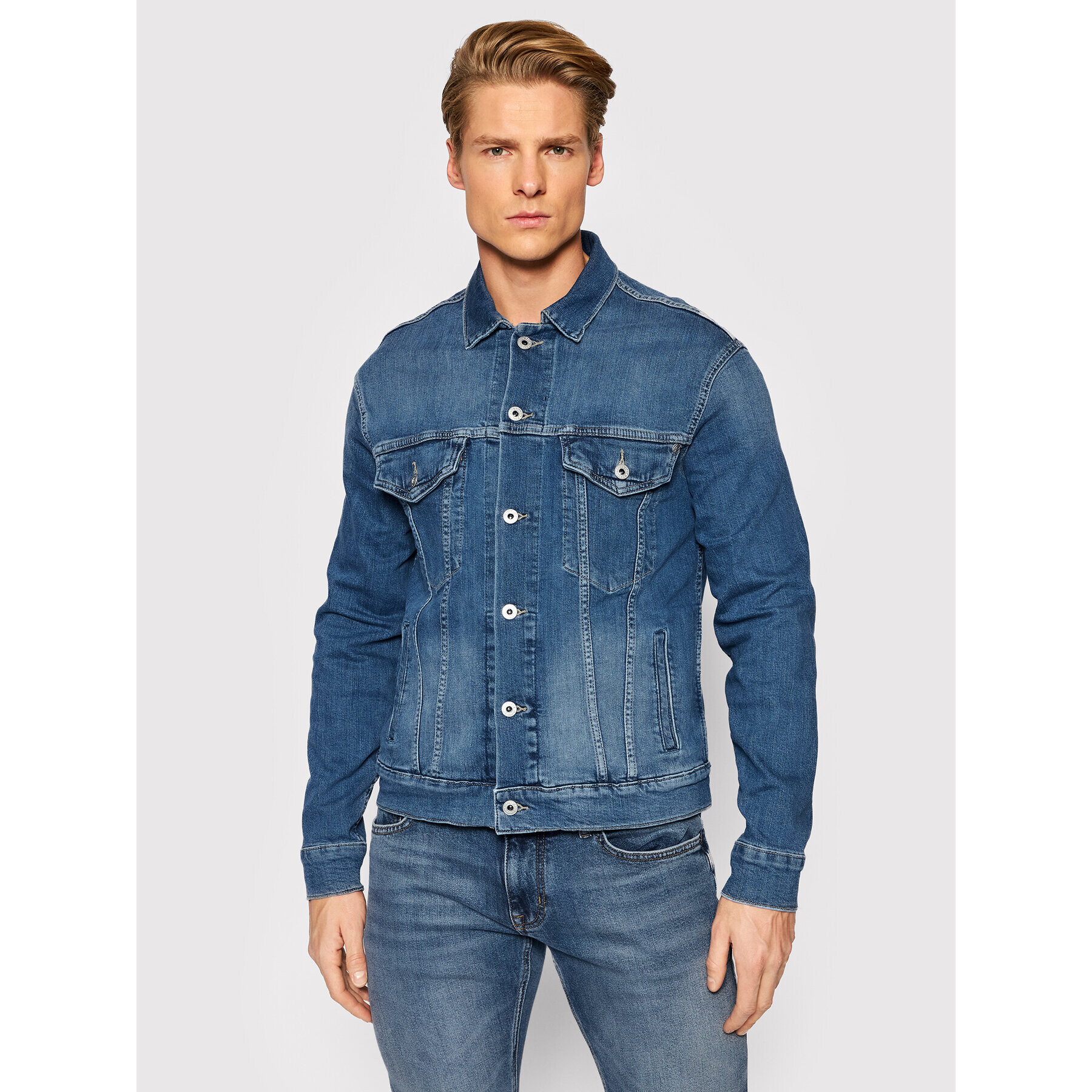 Pepe Jeans Дънково яке PM402465 Тъмносин Regular Fit - Pepit.bg