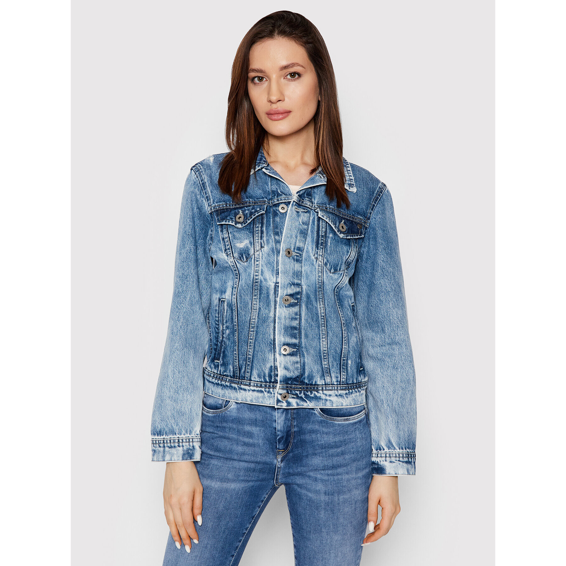Pepe Jeans Дънково яке Rose PL402053 Тъмносин Regular Fit - Pepit.bg