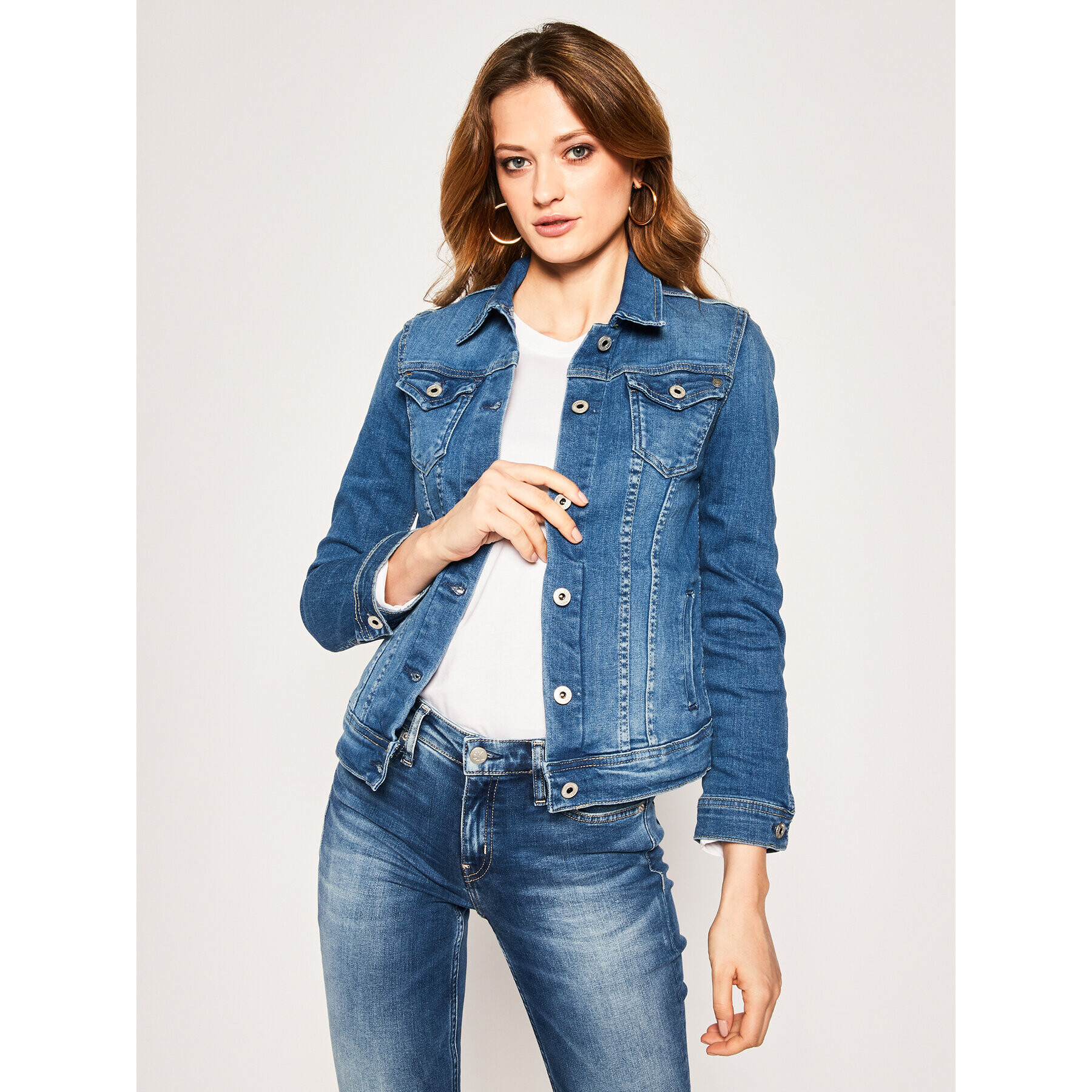 Pepe Jeans Дънково яке Thrift PL400755 Син Regular Fit - Pepit.bg