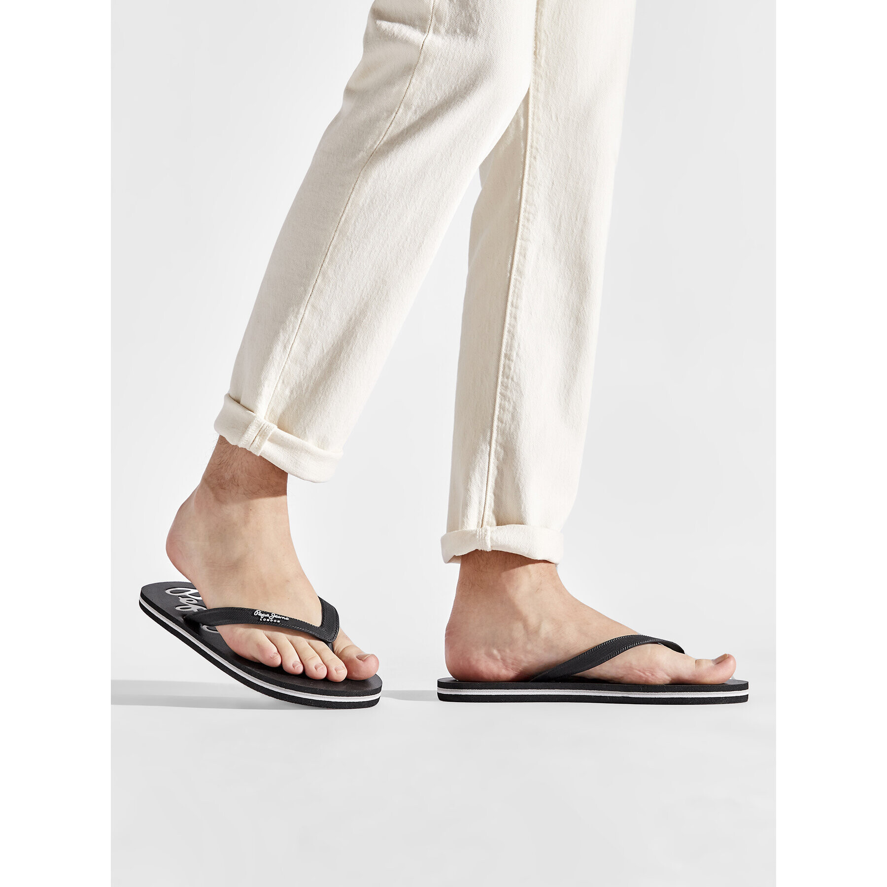 Pepe Jeans Джапанки Bat Beach Brand M PMS70110 Черен - Pepit.bg