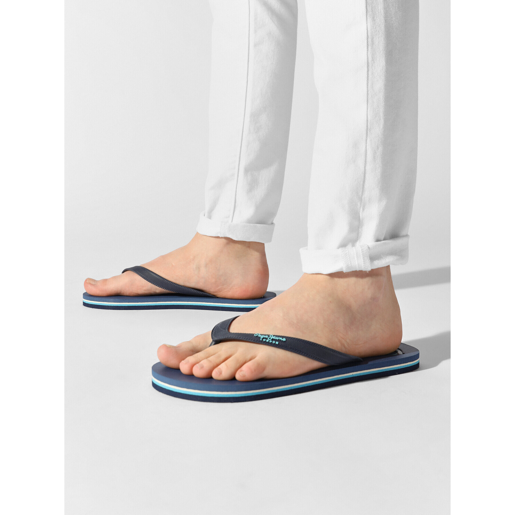 Pepe Jeans Джапанки Bay Beach Logo M PMS70129 Тъмносин - Pepit.bg