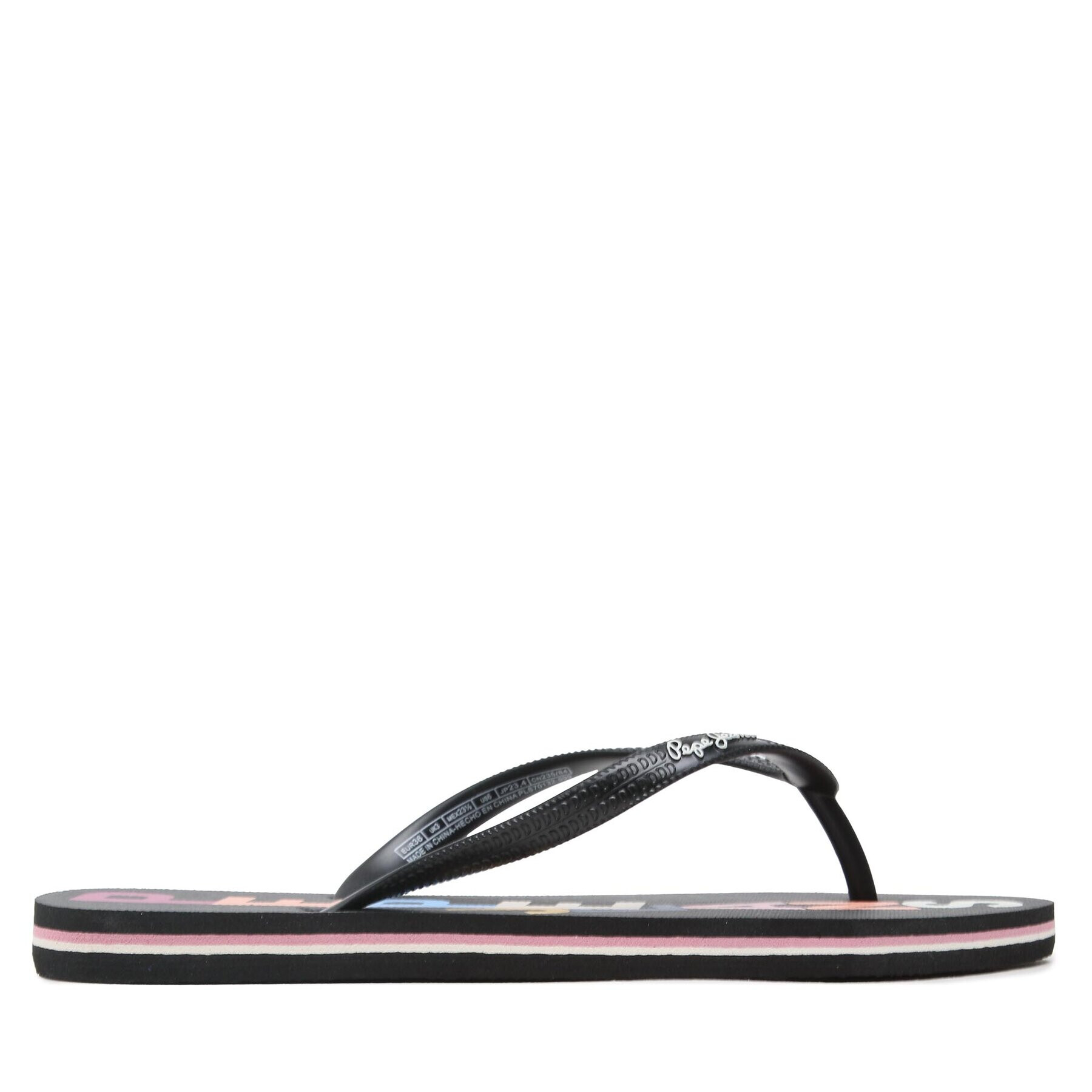 Pepe Jeans Джапанки Rake Letters PLS70132 Черен - Pepit.bg