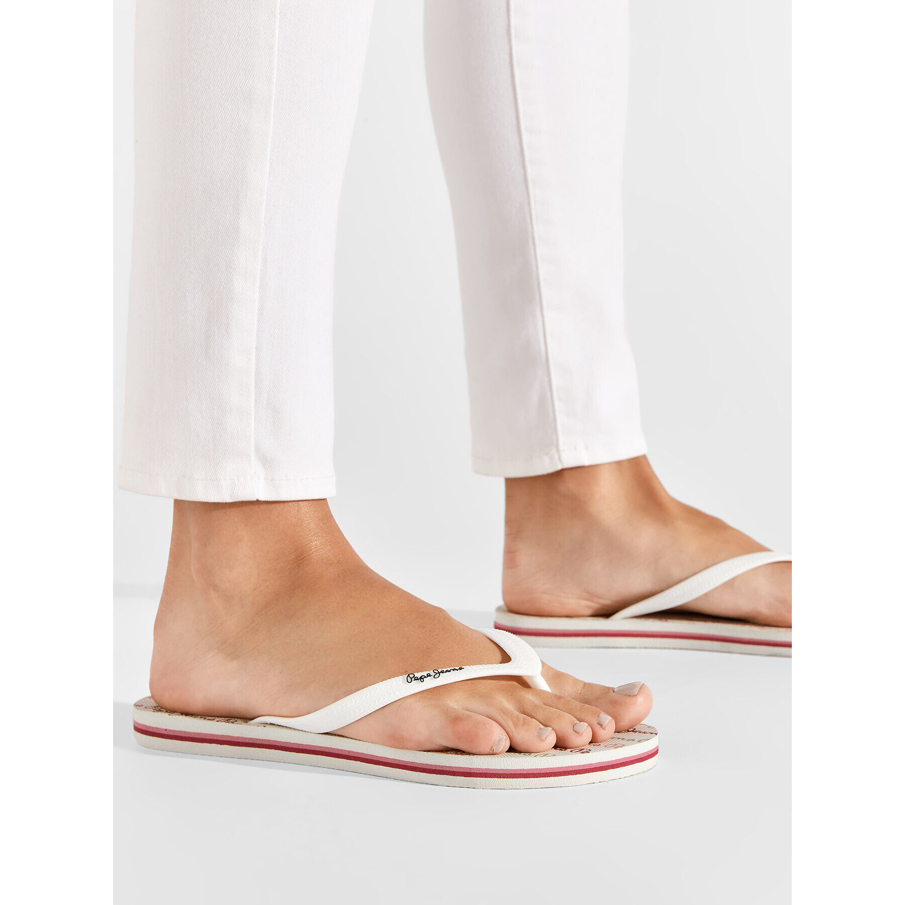 Pepe Jeans Джапанки Rake Log PLS70118 Бял - Pepit.bg