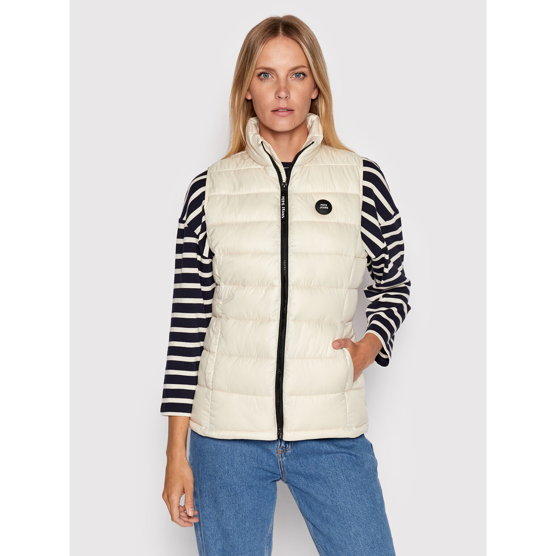 Pepe Jeans Елек Anna PL402093 Бежов Regular Fit - Pepit.bg