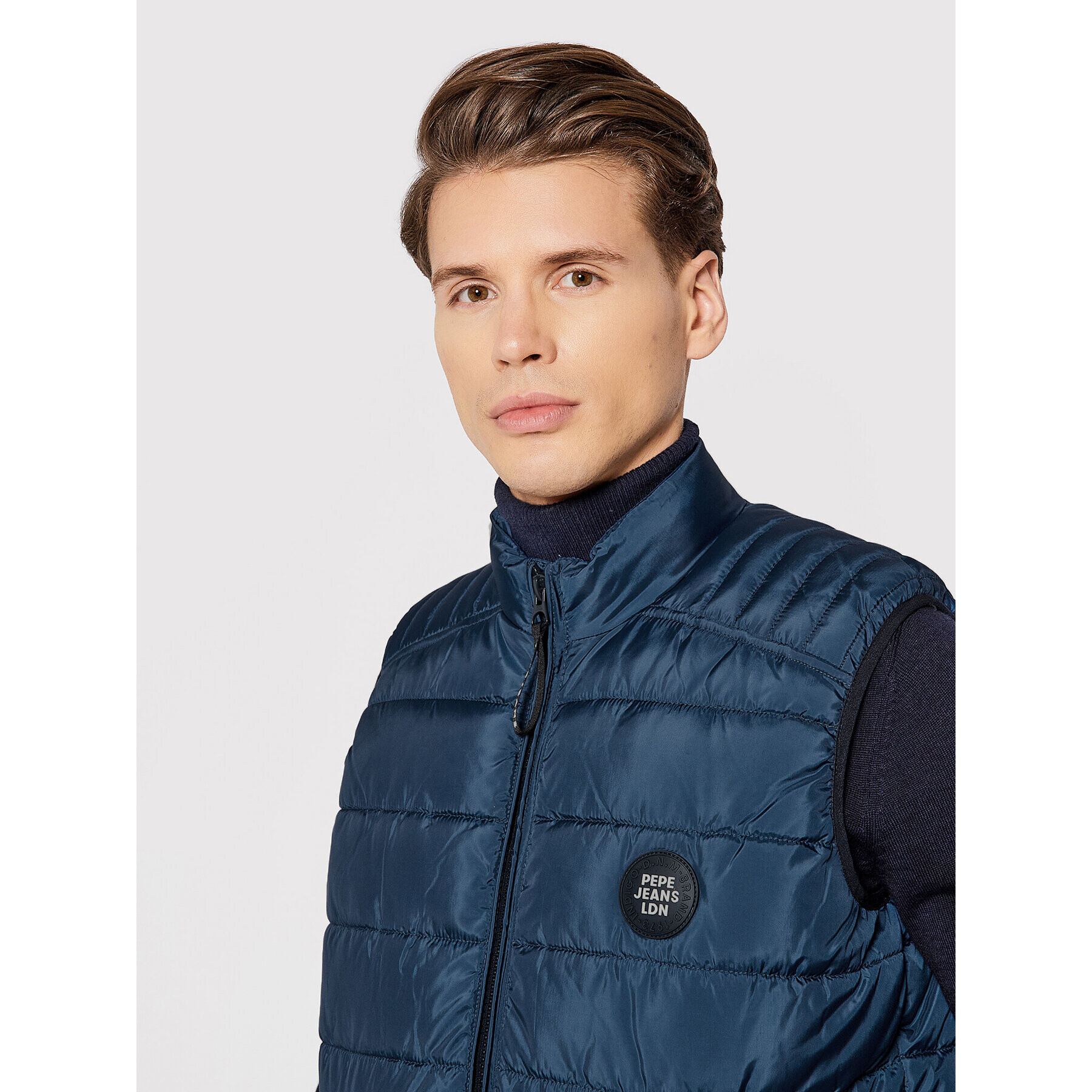 Pepe Jeans Елек Heinrich Vest PM402449 Тъмносин Regular Fit - Pepit.bg