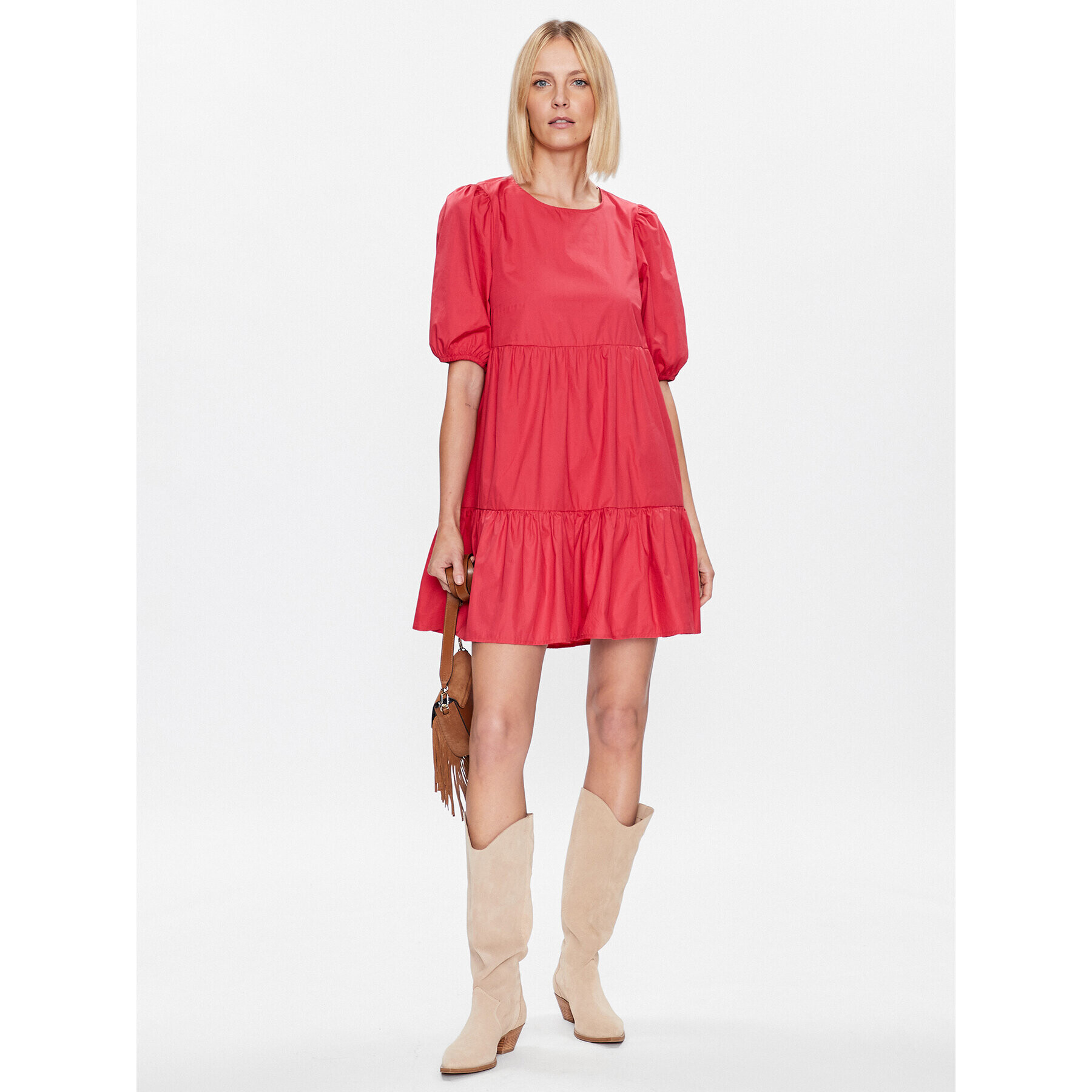 Pepe Jeans Ежедневна рокля Bella PL953238 Червен Regular Fit - Pepit.bg