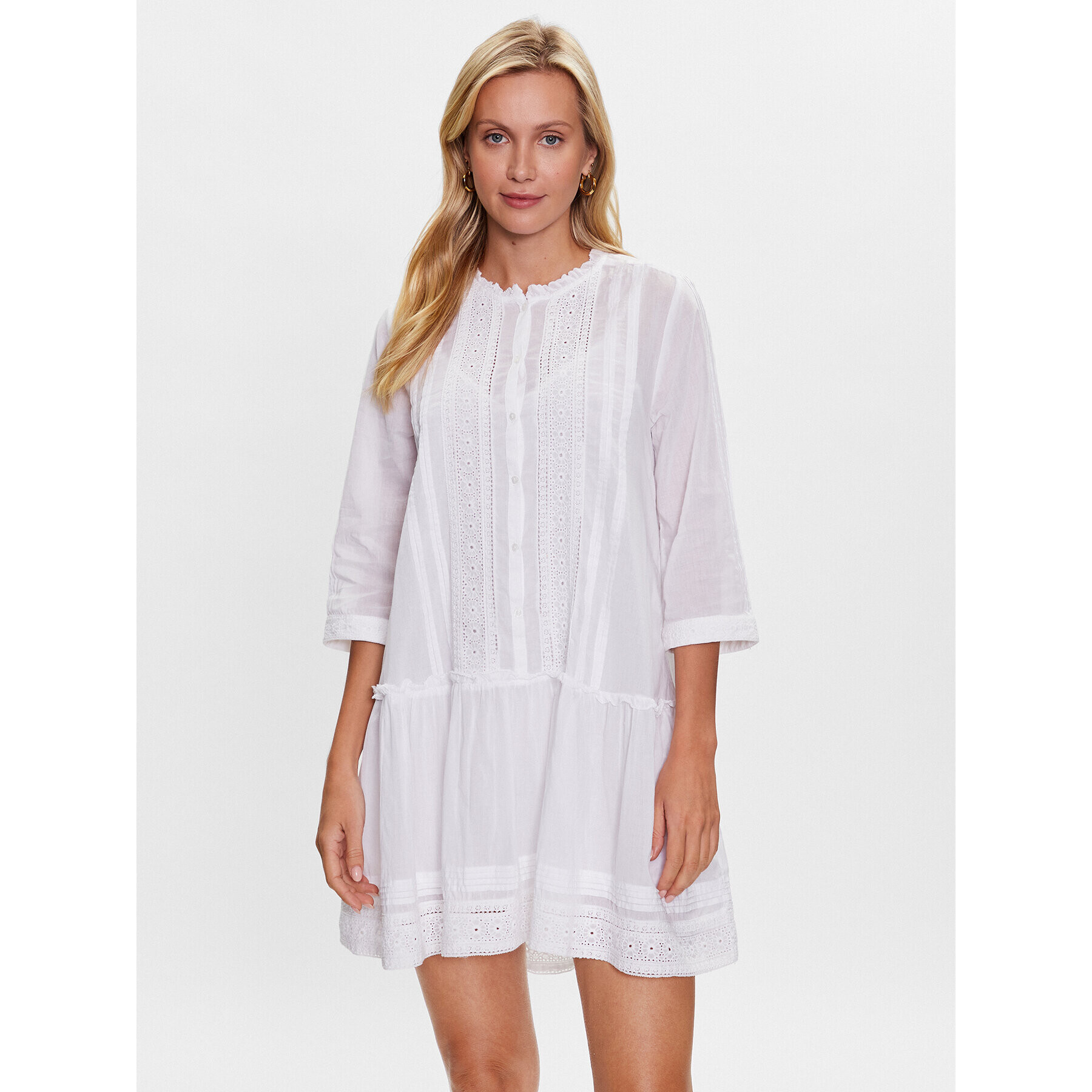 Pepe Jeans Ежедневна рокля Patris PL953268 Бял Regular Fit - Pepit.bg