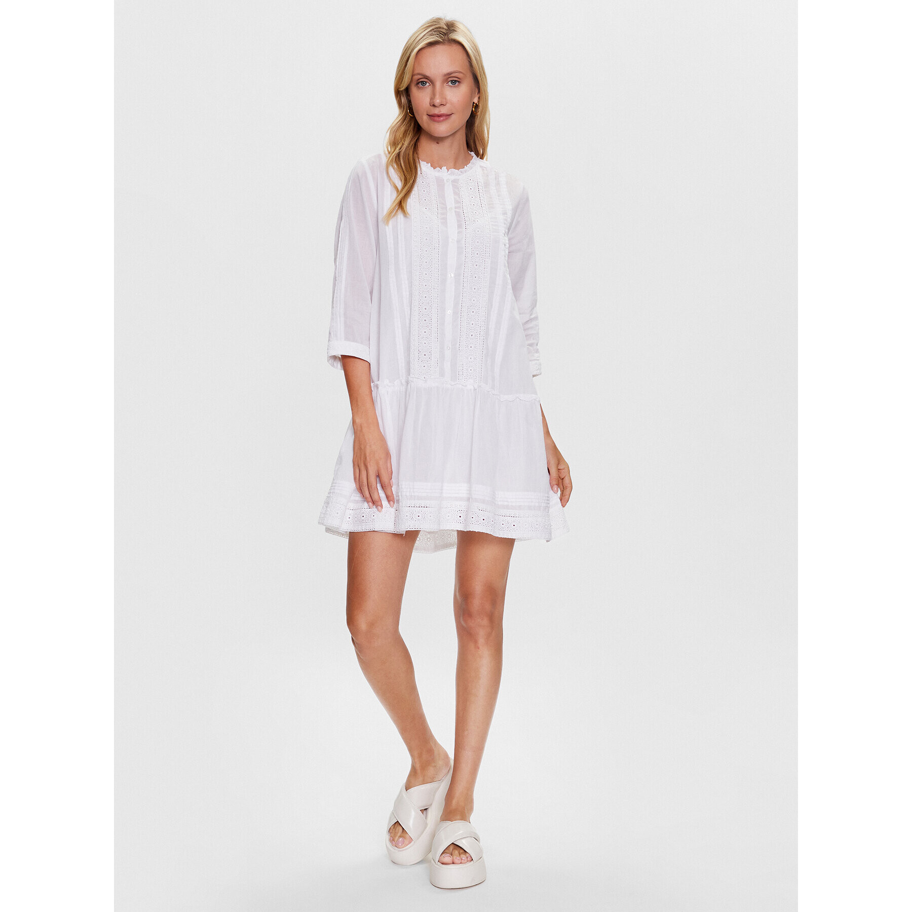 Pepe Jeans Ежедневна рокля Patris PL953268 Бял Regular Fit - Pepit.bg