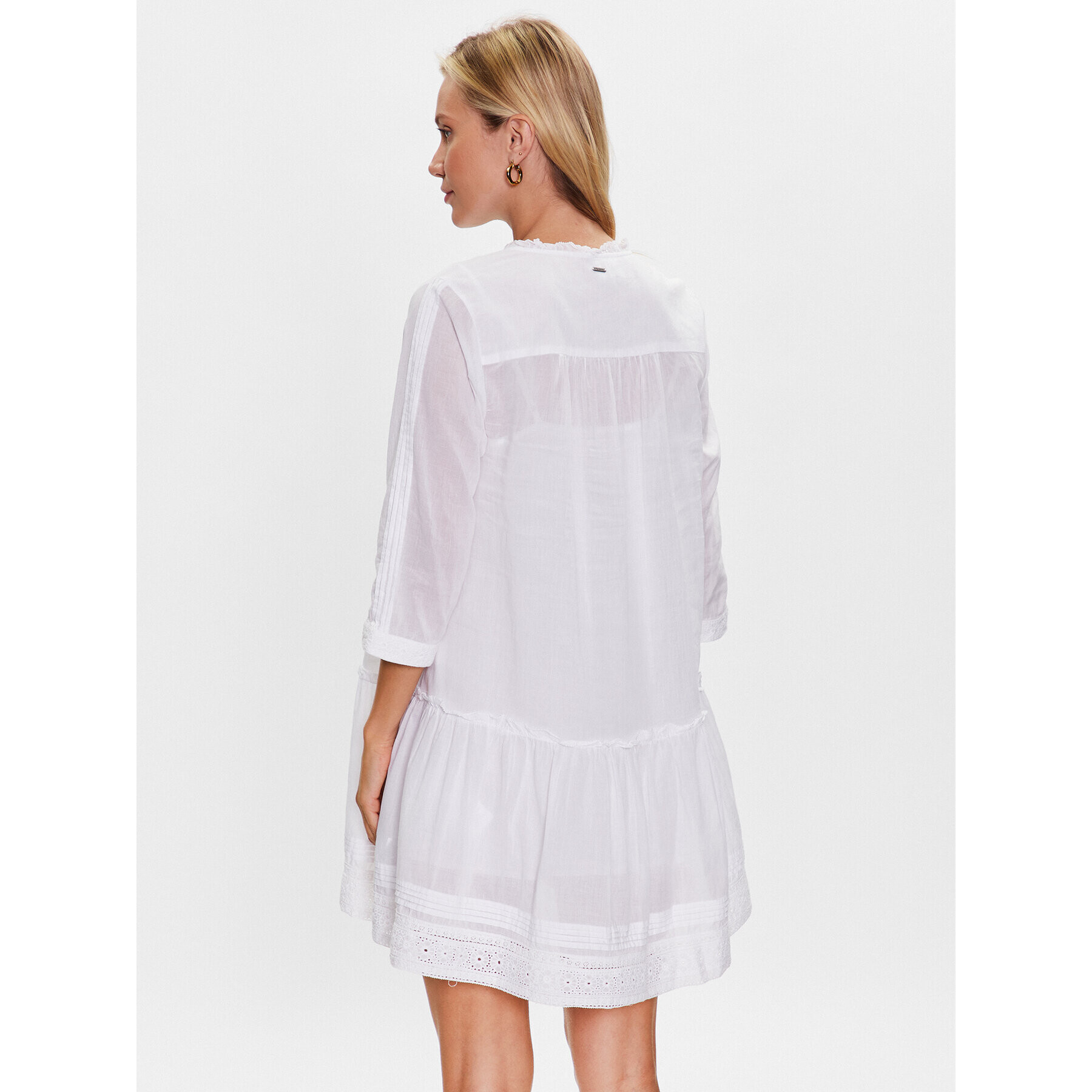 Pepe Jeans Ежедневна рокля Patris PL953268 Бял Regular Fit - Pepit.bg