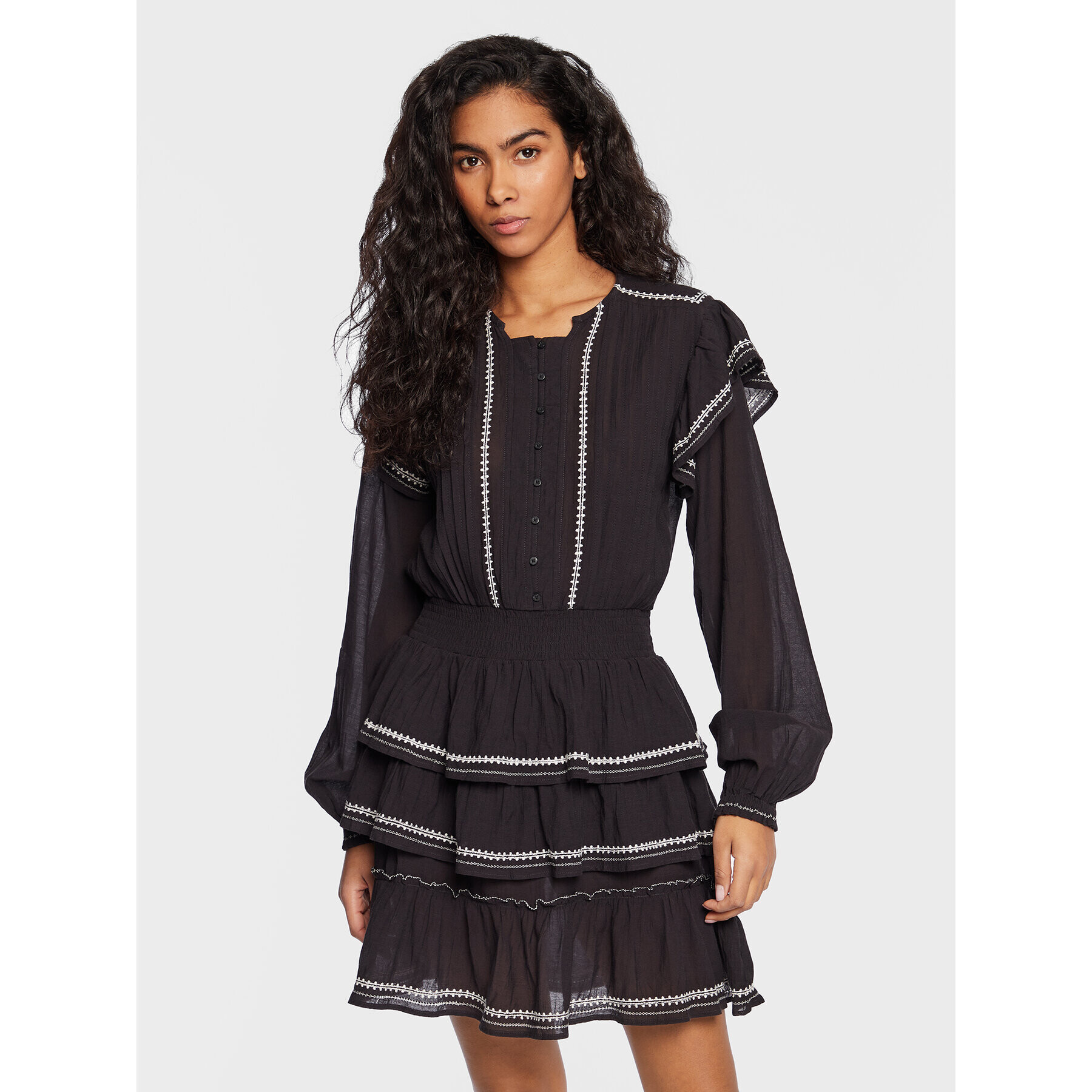 Pepe Jeans Ежедневна рокля Paula PL953208 Черен Regular Fit - Pepit.bg