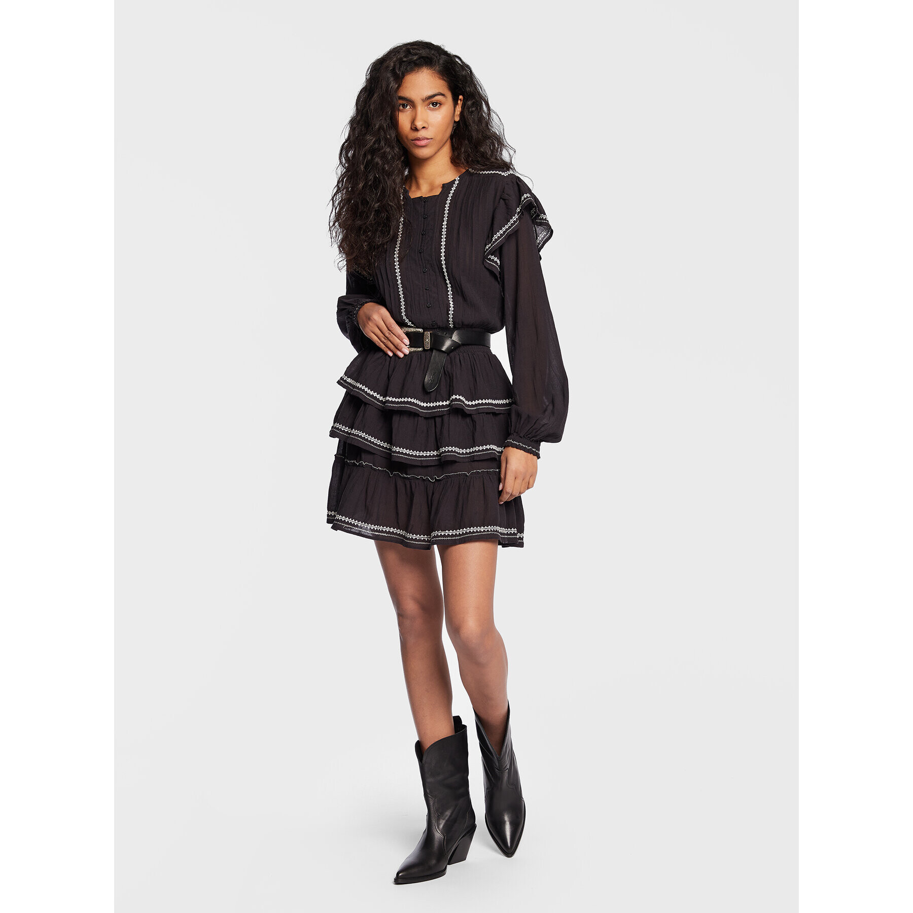 Pepe Jeans Ежедневна рокля Paula PL953208 Черен Regular Fit - Pepit.bg