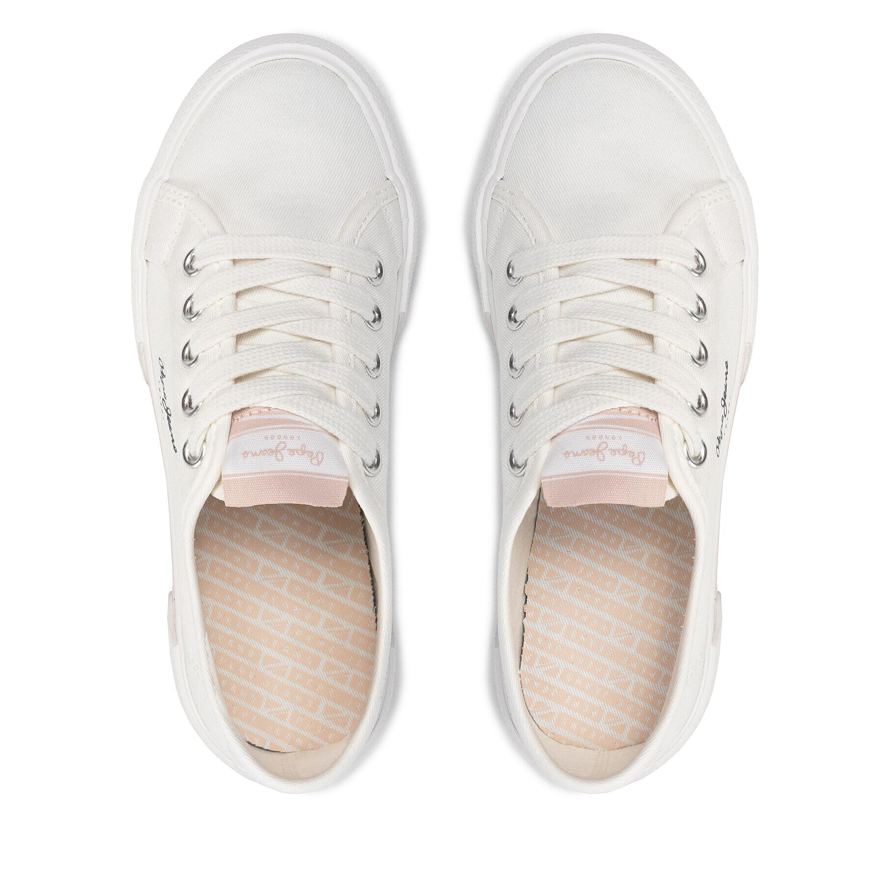 Pepe Jeans Гуменки Brady Girl Basic PGS30543 Бял - Pepit.bg