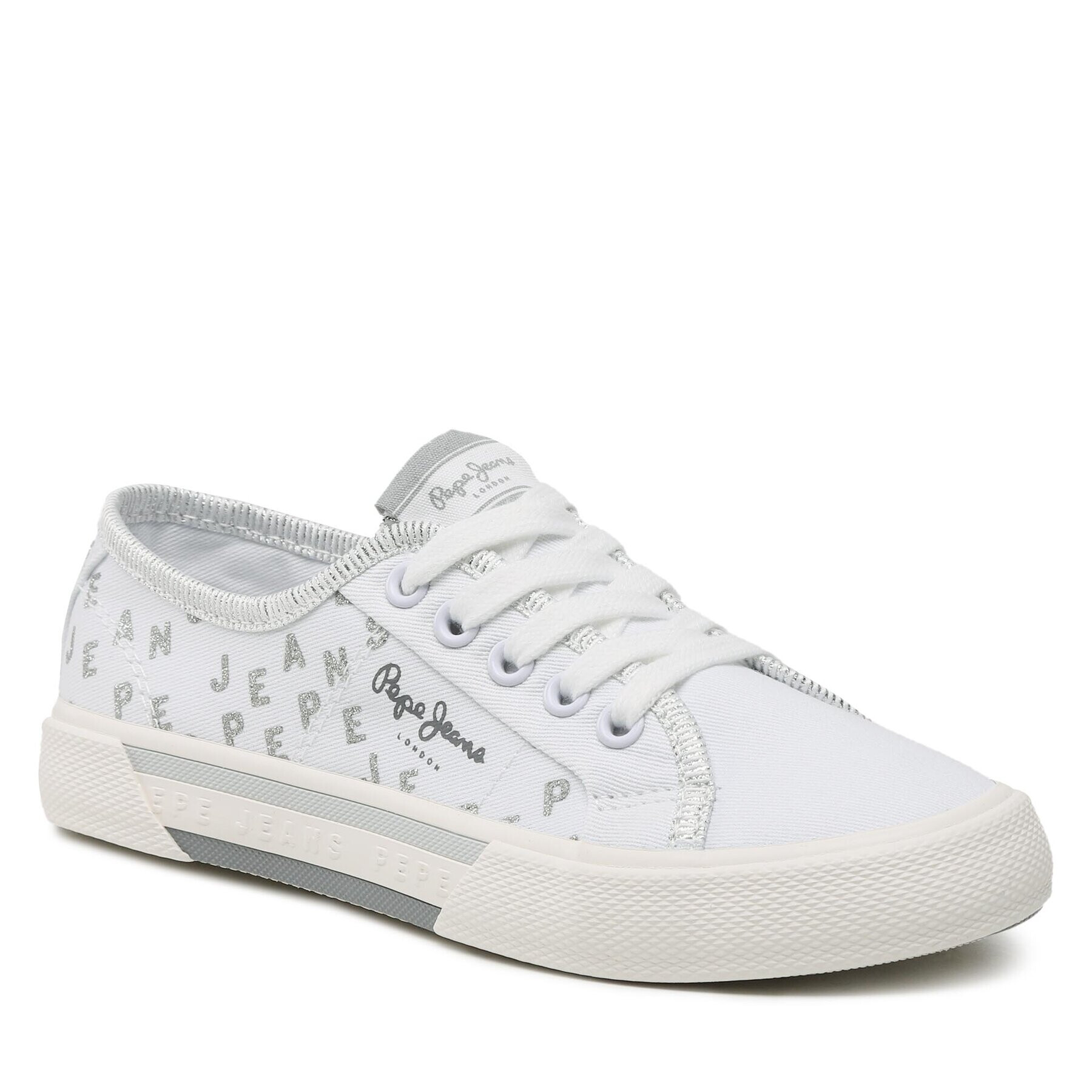 Pepe Jeans Гуменки Brady Shine G PGS30562 Бял - Pepit.bg